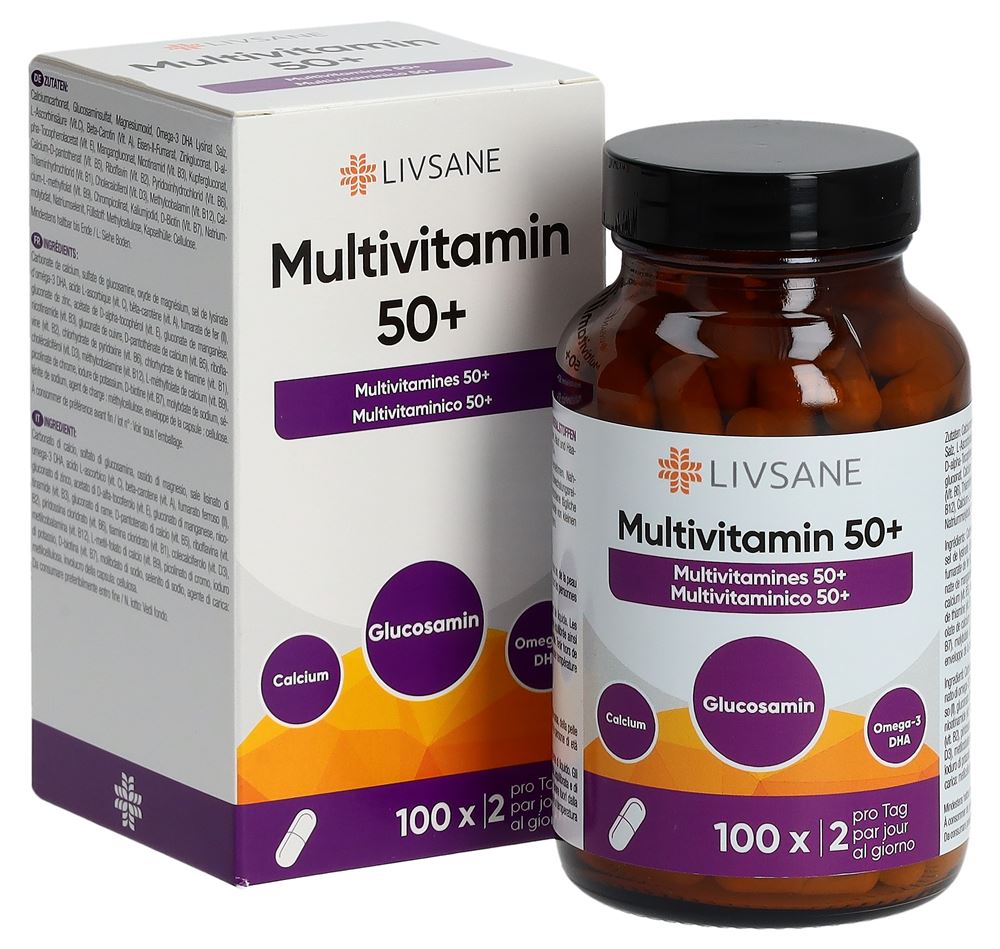 LIVSANE Multivitamin 50+<br>100 Stück, Glas, Kapsel