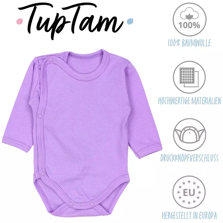 TupTam Unisex Baby Wickelbody Langarm 5er Set rosagrün