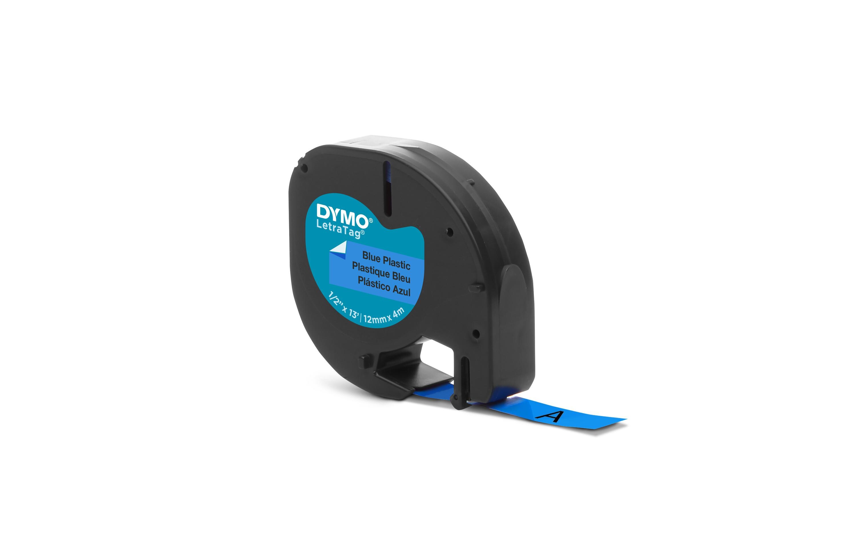 Beschriftungsband LetraTag Schwarz auf BlauBand: blau, Schrift: schwarz, für Dymo LetraTag Etikettendrucker