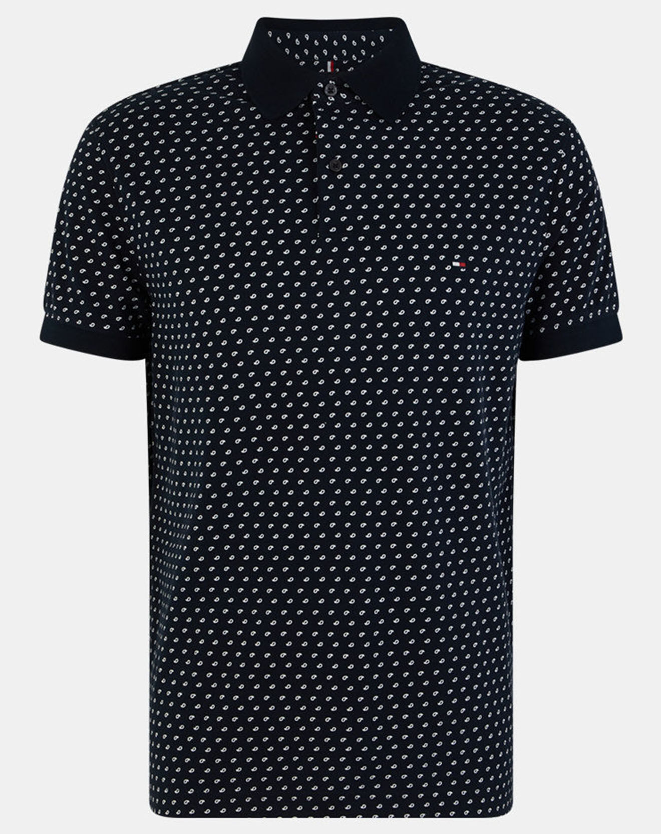 Tommy Hilfiger Polo slim micro imprimé bleu nuit