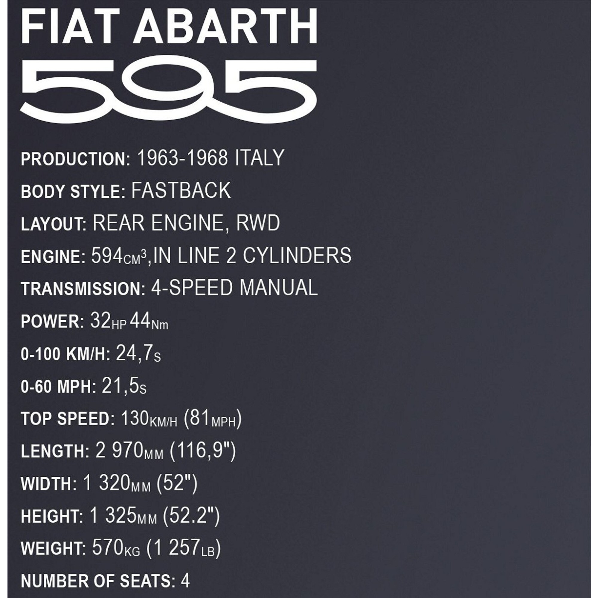 COBI Konstruktionsspielzeug Fiat 500 Abarth