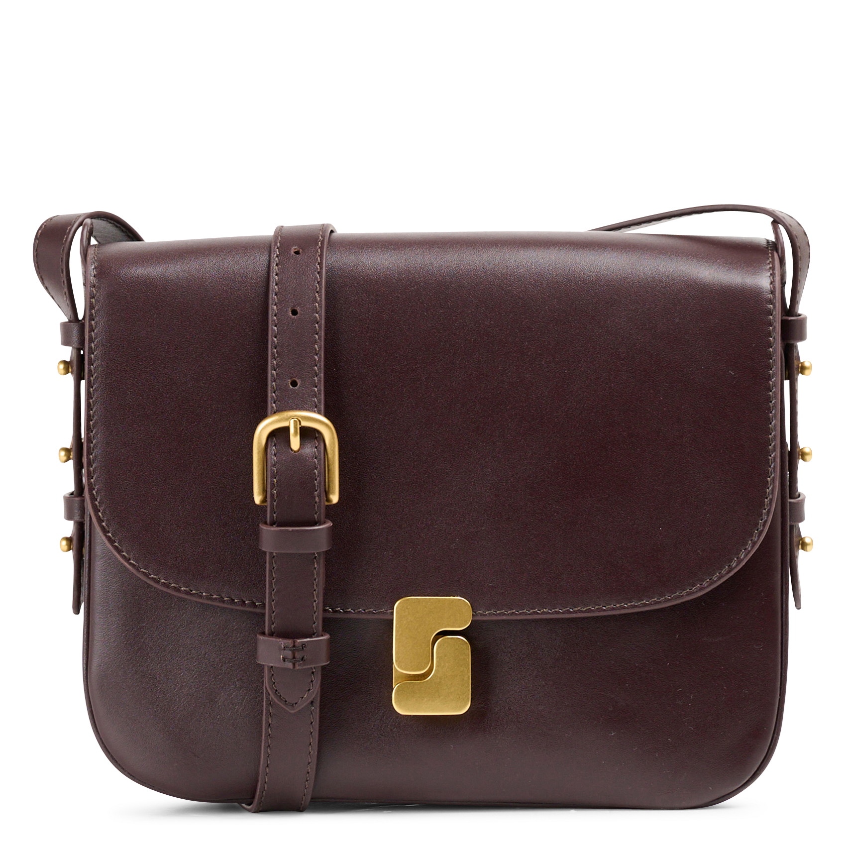 BELLISSIMA MAXI - Sac maxi bandoulière en cuir glacé en cuir| Violet