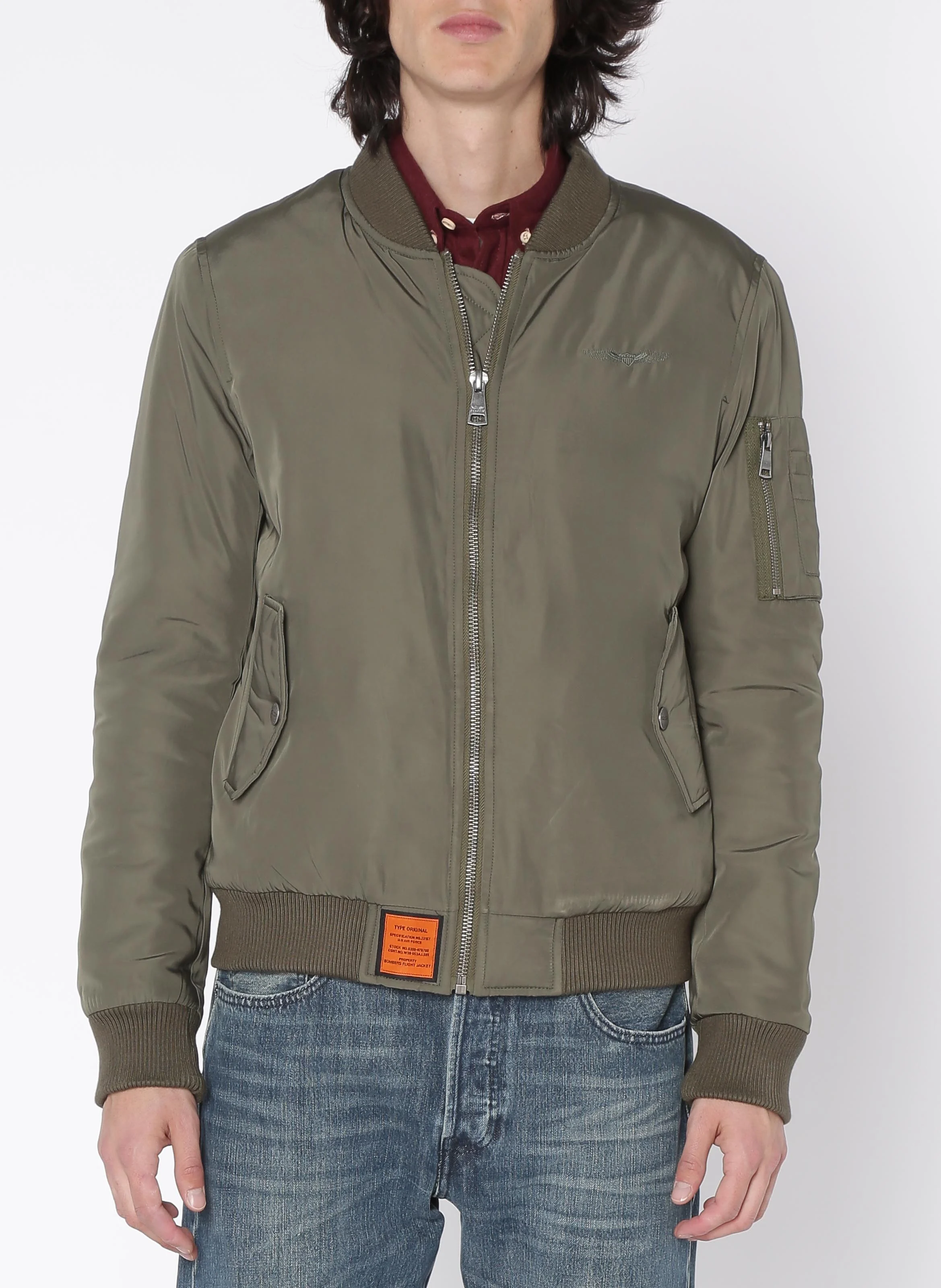ORIGINAL - Bomber col teddy regular-fit zippé | Kaki