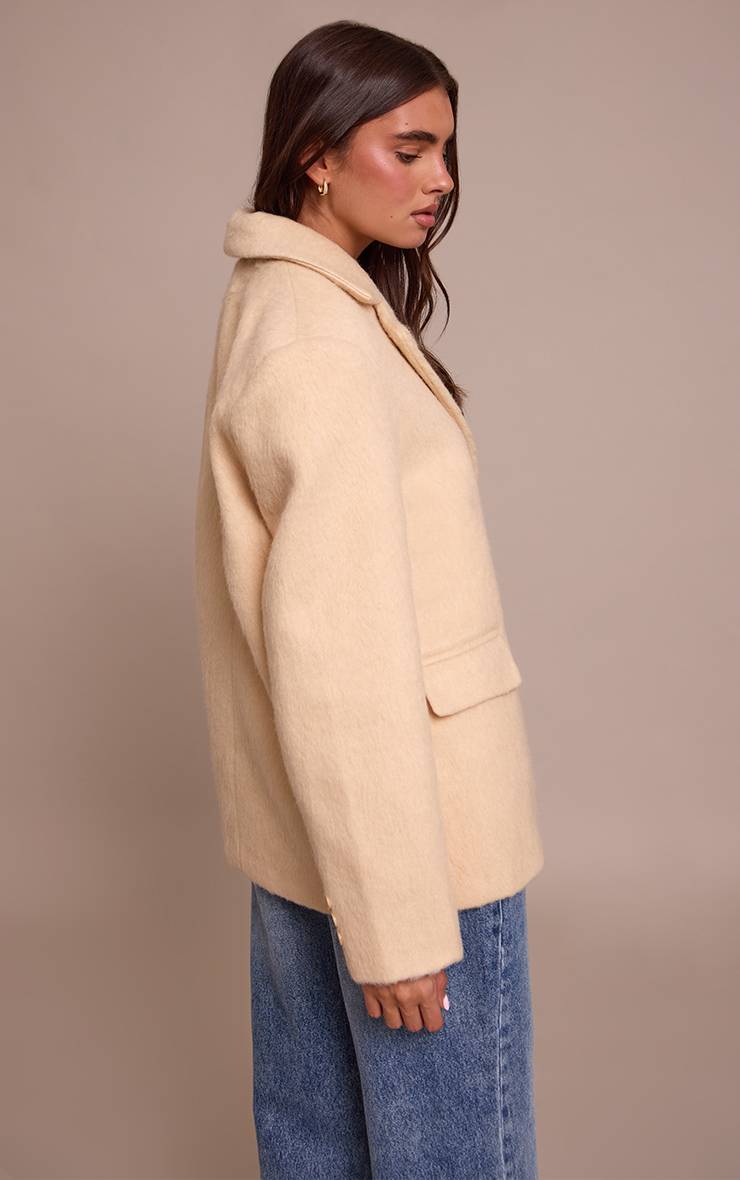 Butter Cream Blazer Oversize Effet Laine Brossée