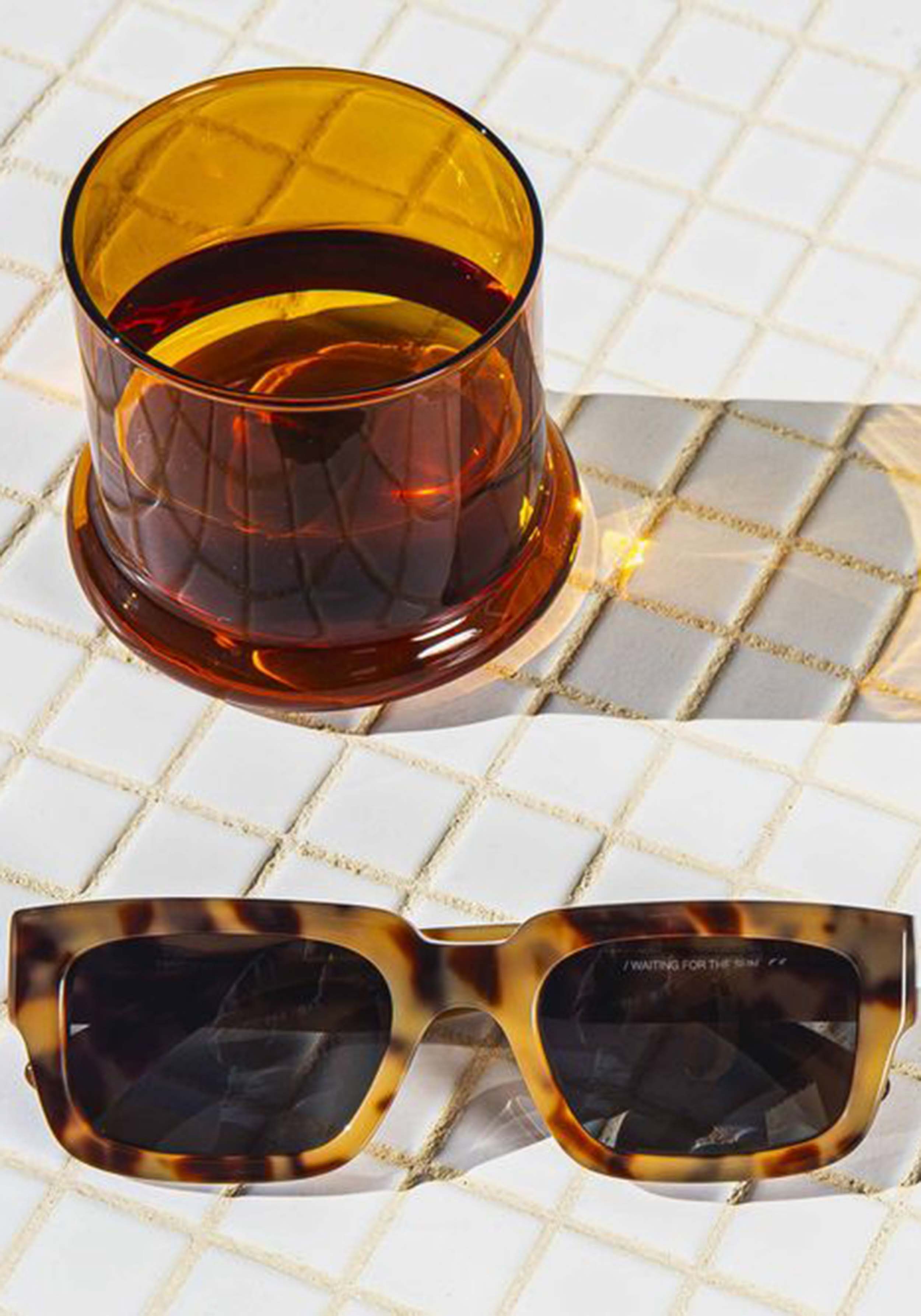Waiting For The Sun Sonnenbrille Brown Havanna Blond/Green Lens