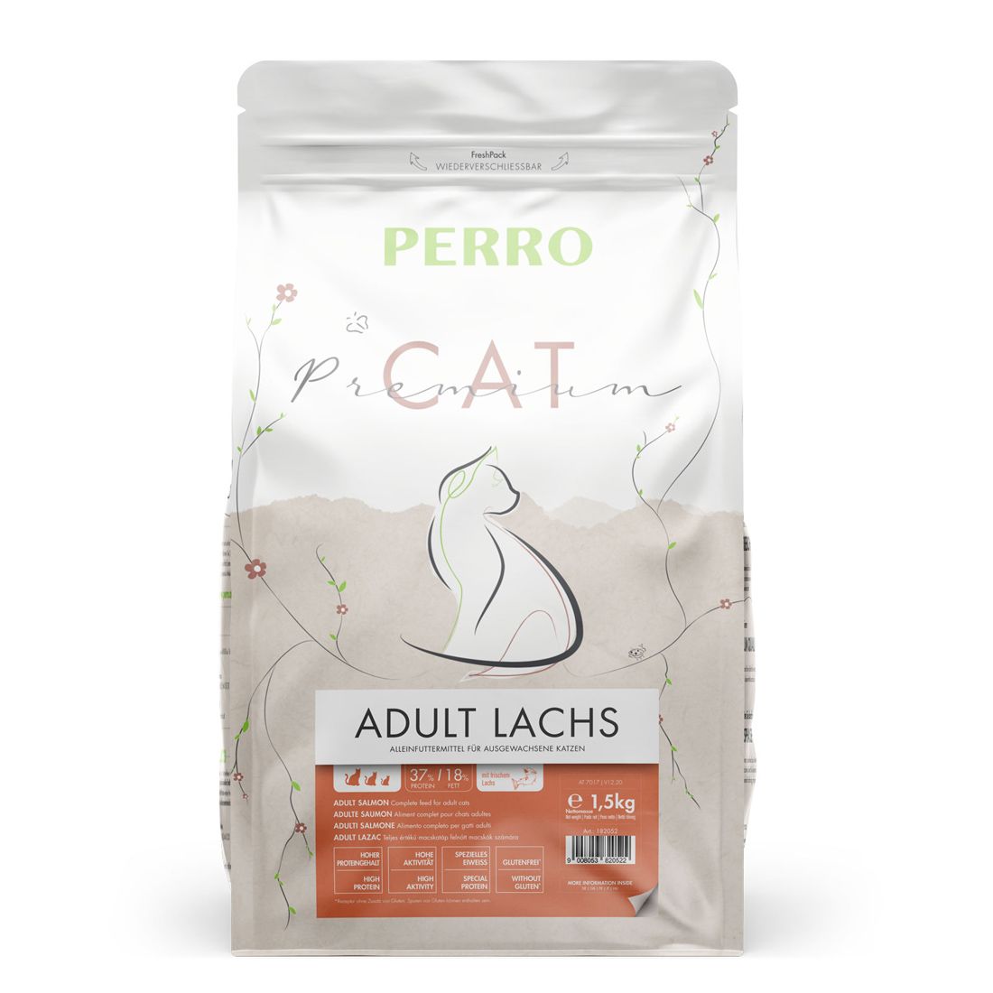 PERRO Cat Premium - Adult Lachs - Trockenfutter Katze