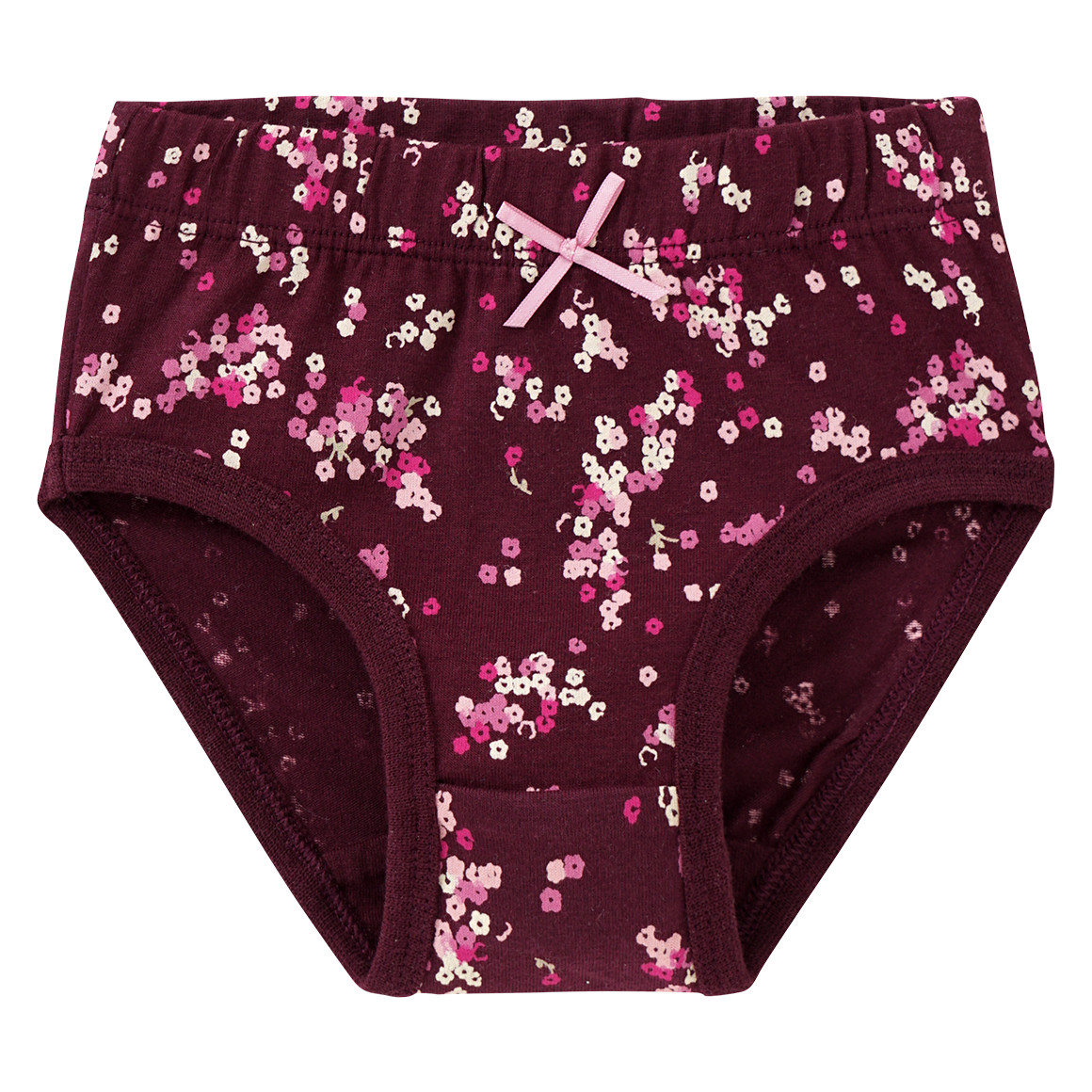 Topomini 3 Baby Slips mit Blümchen-Allover weiss / rosa / dunkellila