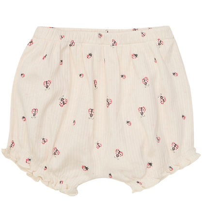 Minymo Shorts Set - Shorts/T-Shirt - Rib - White Swan