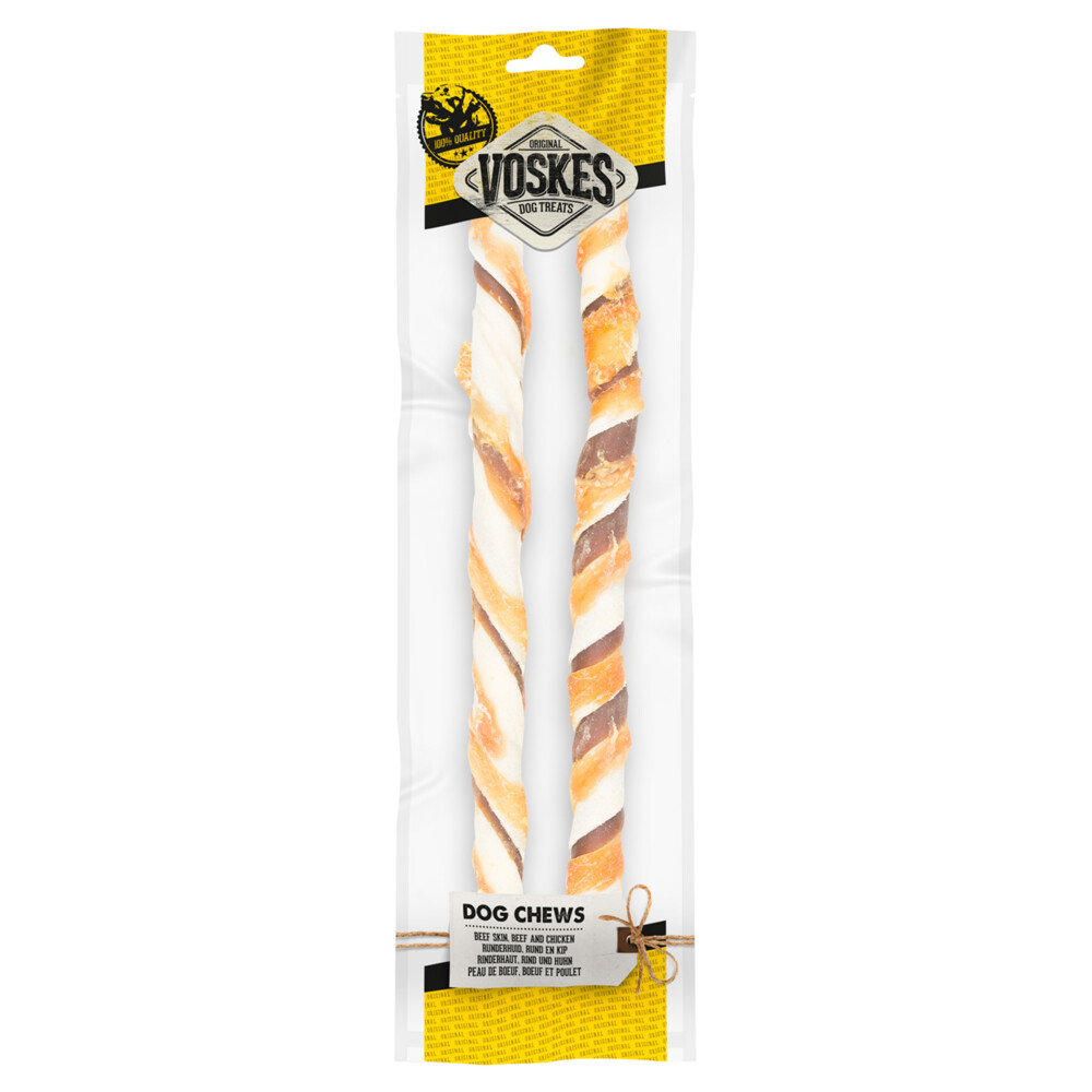 Voskes Stick Runderhuid, Rund en Kip 40 cm2 stuks