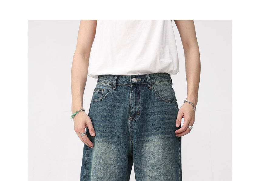 FAERIS - Mid Rise Washed Denim Shorts