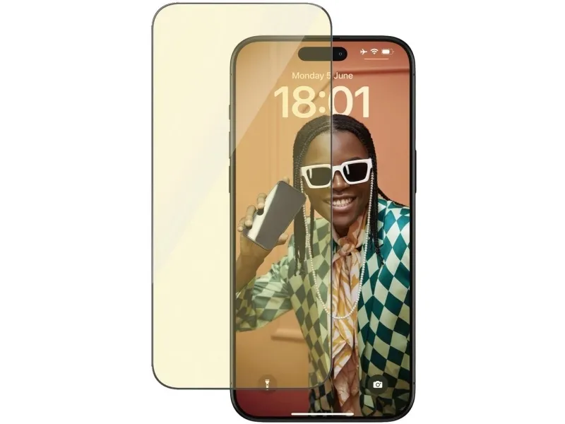 PanzerGlass™ | Ultra-Wide Fit - Skærmbeskyttelse til mobiltelefon - EyeCare Protection | Apple iPhone 15 Pro Max