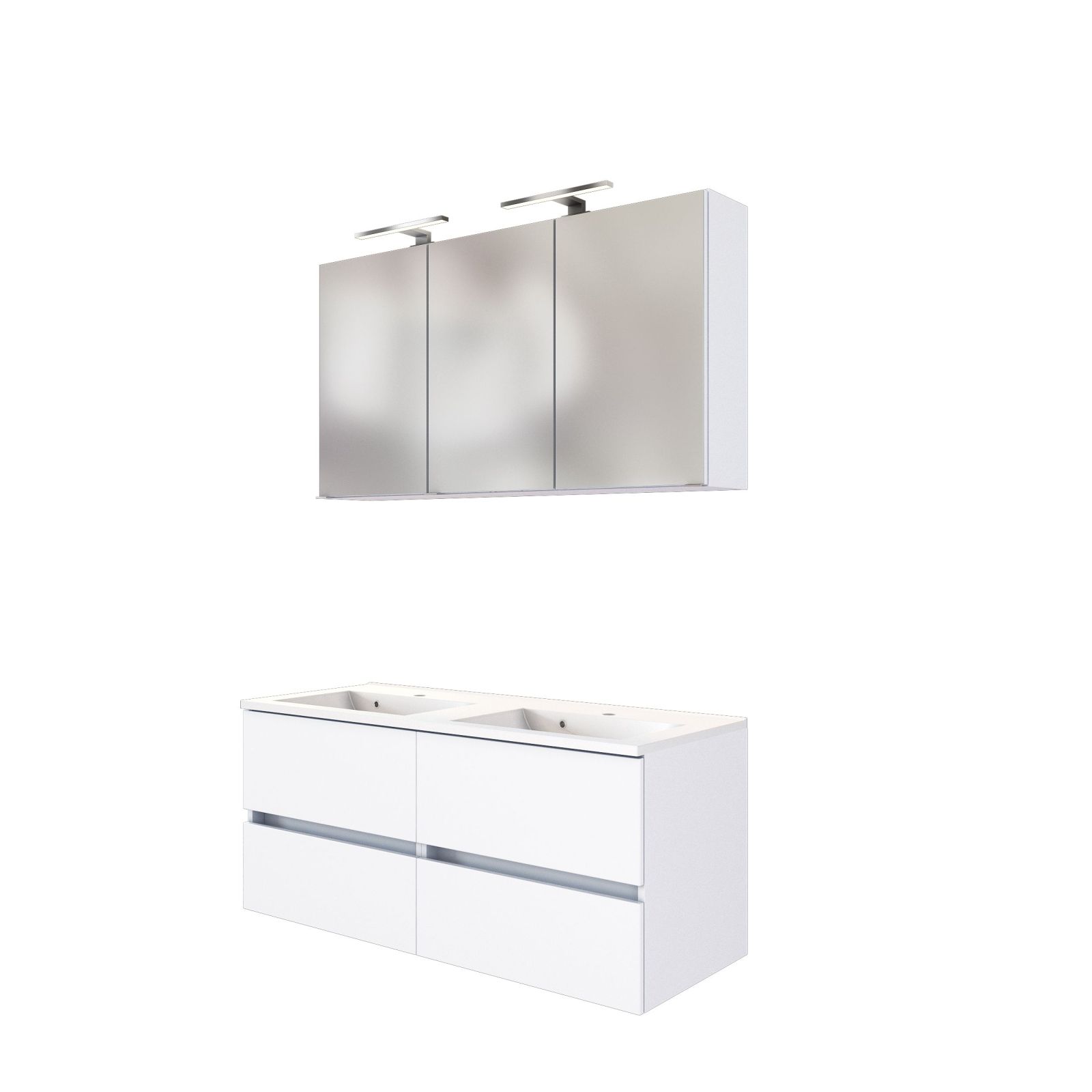 2-teiliges Badmöbel-Set BAABE - weiß - 120 cm