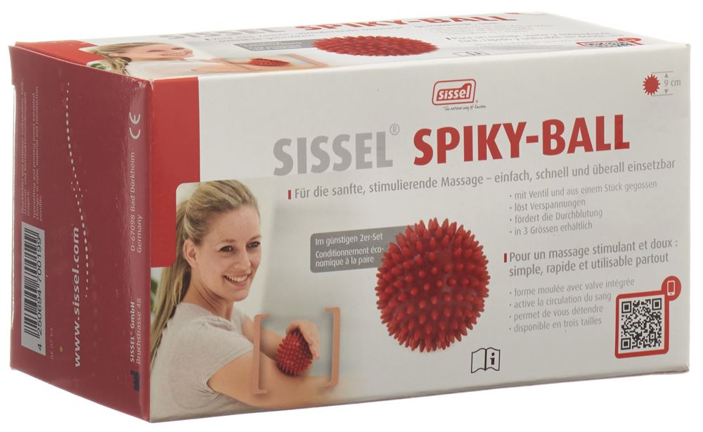 Sissel Spiky-Ball<br>2 Stück, 9cm, rot