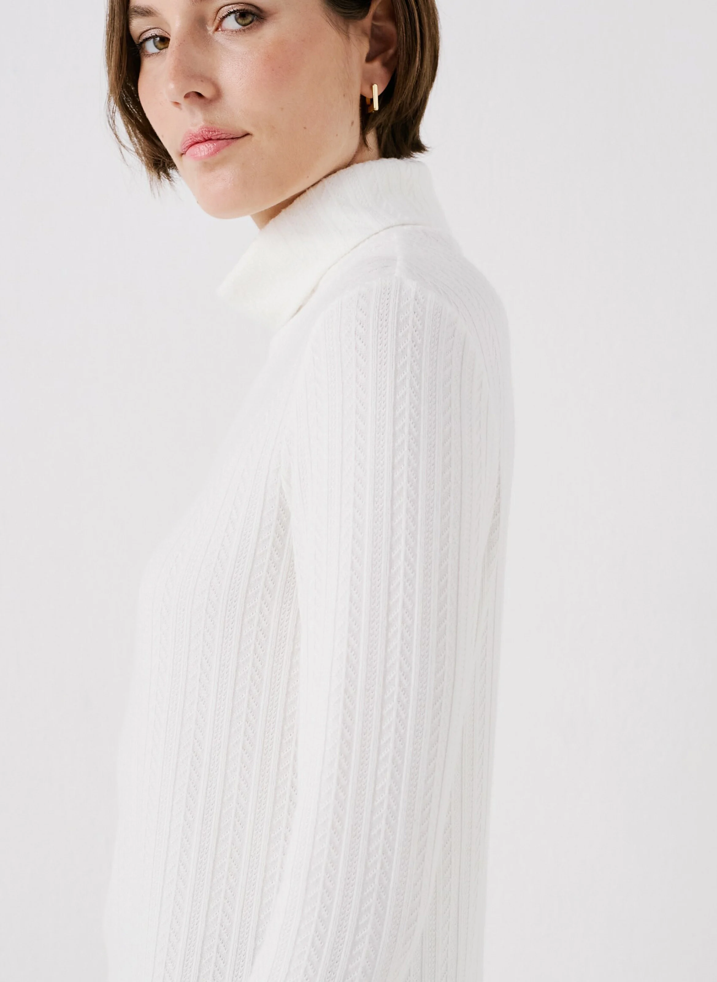 TJENA - Pull col roulé| Blanc