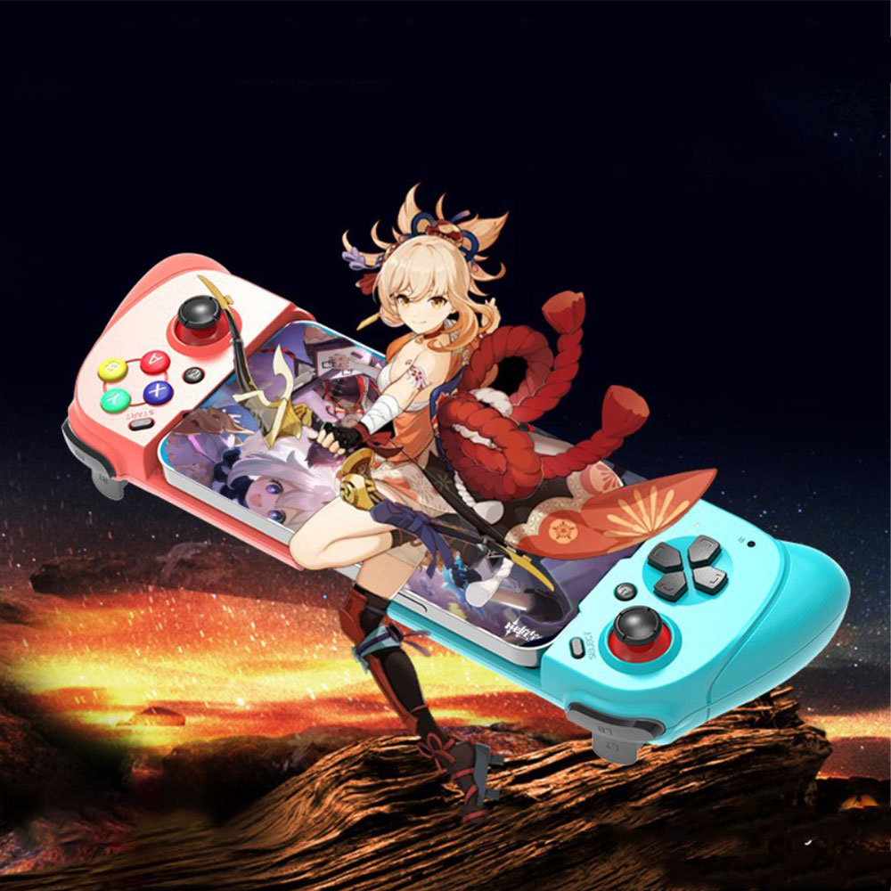 Universal Bluetooth 5.3 Mobile Gamepad Gaming Controller für Smartphones / Tablets mit einer Grösse von 127-178mm (iOS / Android) - Blau / Rot