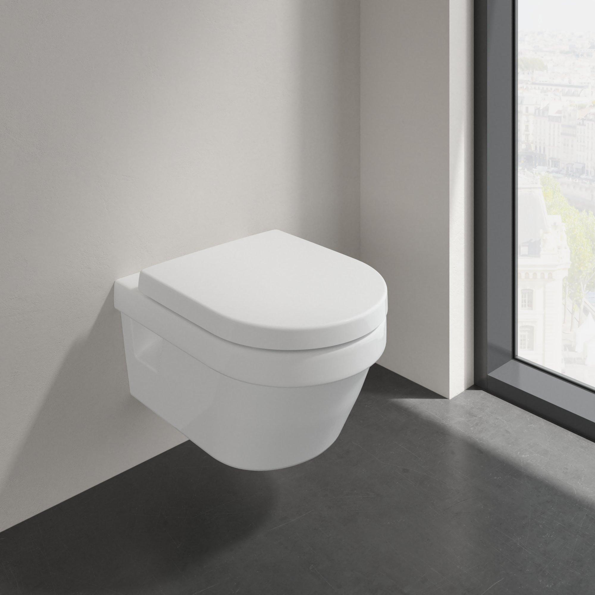 Villeroy & Boch Architectura randloos toilet CeramicPlus ovaal met softclose zitting wit glans