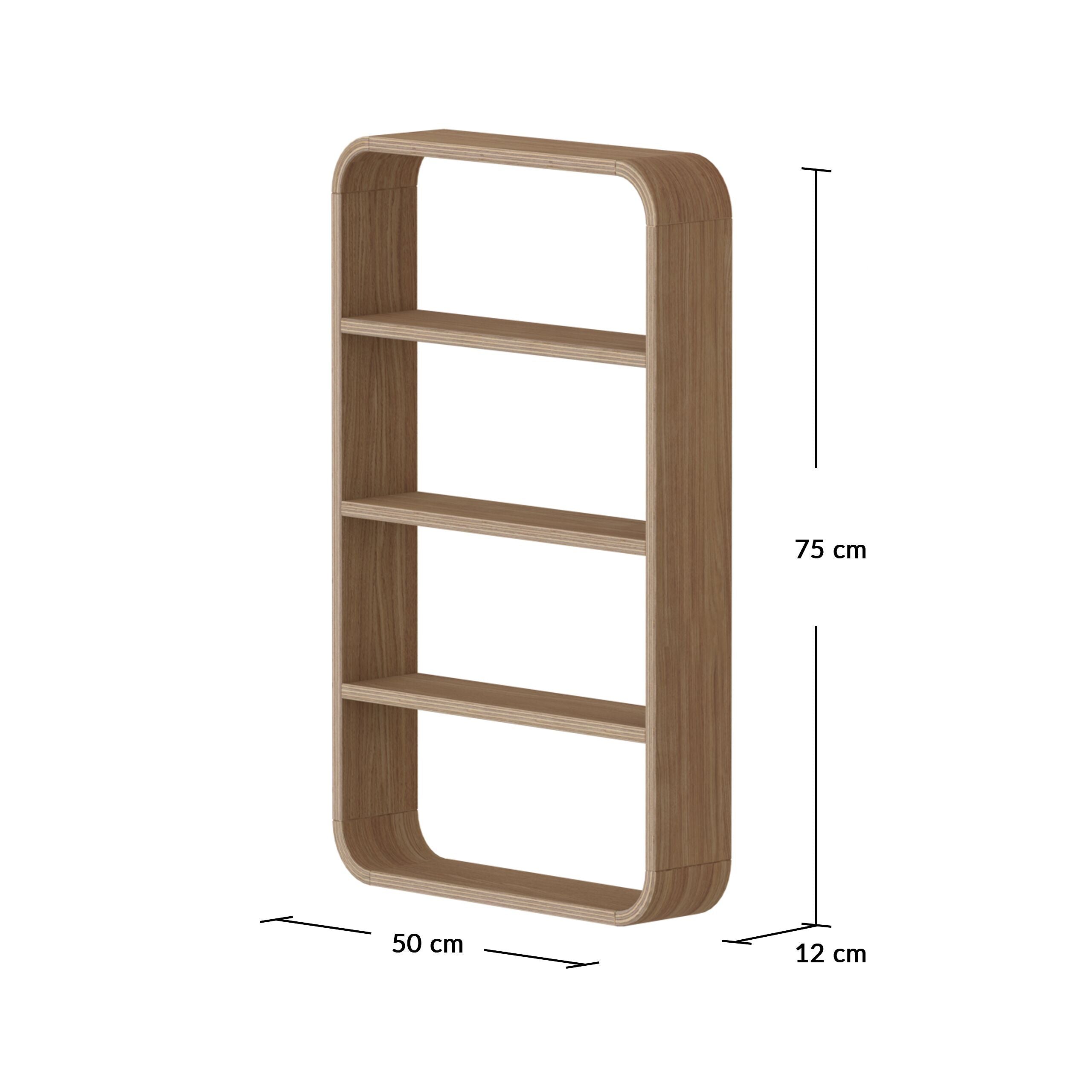 NOVA Bücherregal oak - Natur / B: 50.0 cm x T: 12.0 cm x H: 75.0 cm
