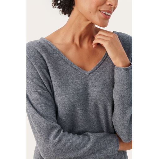Part Two Iliane Striktrøje, Medium Grey Melange, L