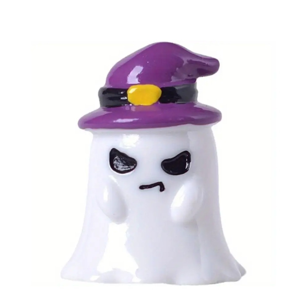 (6er Set) Miniatur Halloween Deko Mini Geister Figuren Grusel Party Tischdekoration Bastel Zubehör für Kreative DIY Projekte - Bunt