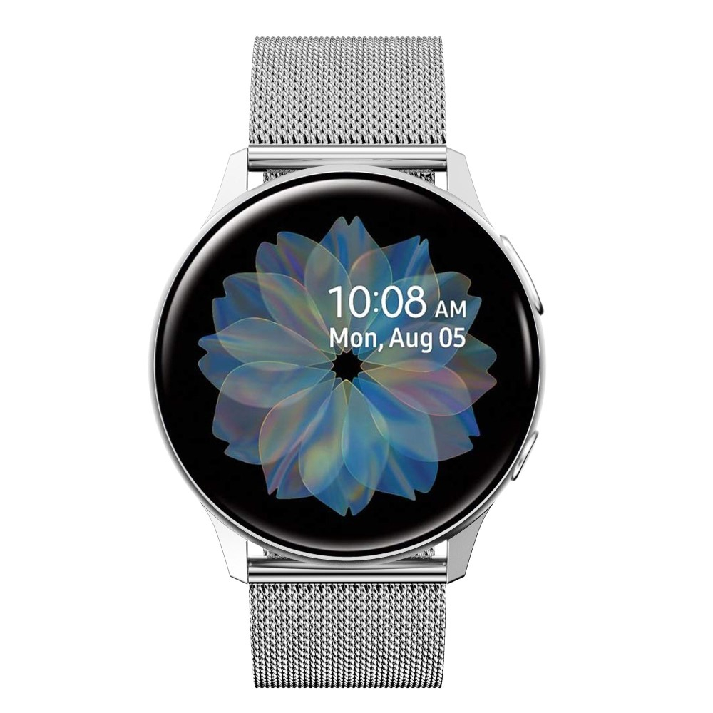 Samsung Galaxy Watch 42mm / Watch Active 2 / Watch Active / Gear Sport Edelstahl Armband Milanaise - Silber