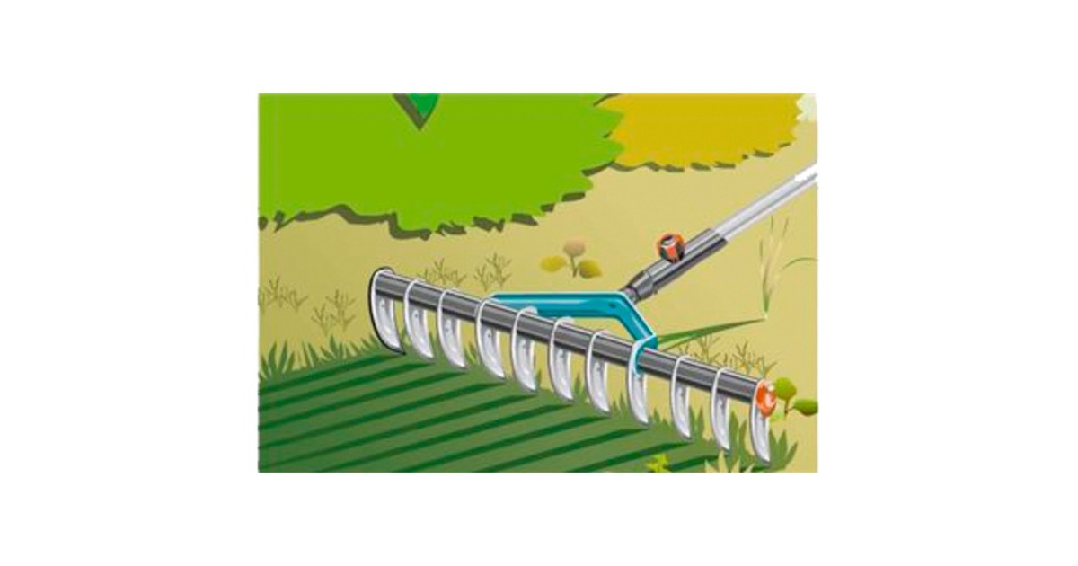 GARDENACombisystem eenzijdige verticuteerhark verticuteerder  (Turquoise/zwart, 3391-20)
