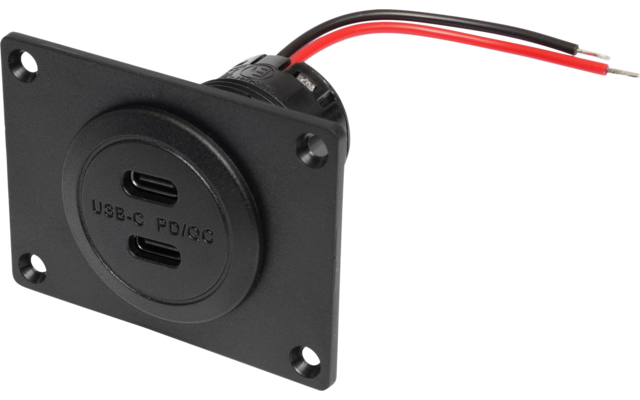 ProCar Power USB-C Doppelsteckdose mit Power Delivery und Quick Charge inkl. Montageplatte