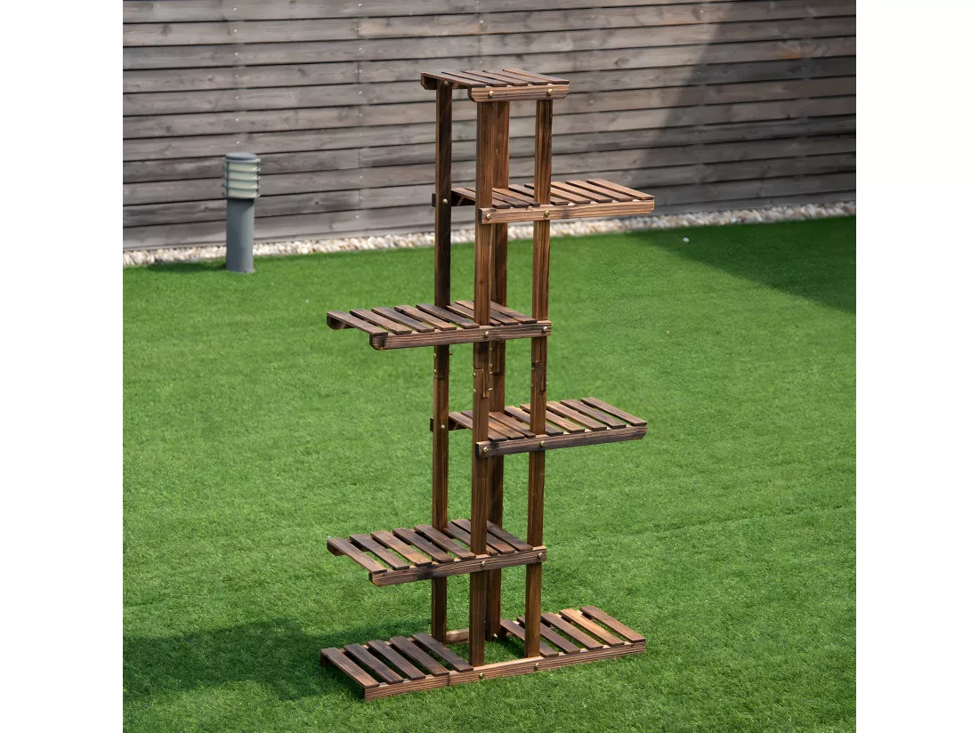 Etagère à fleurs en bois marron 75 x 25 x 140 cm 20_0000611