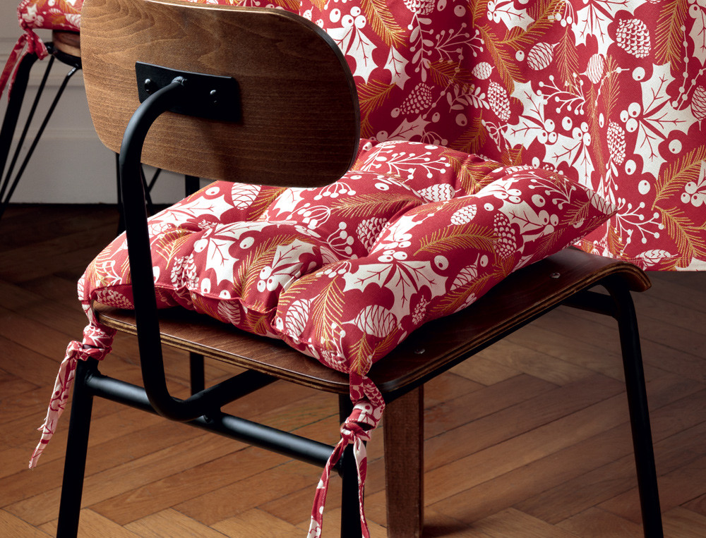 Lot de 2 galettes de chaise-Rouge d'or