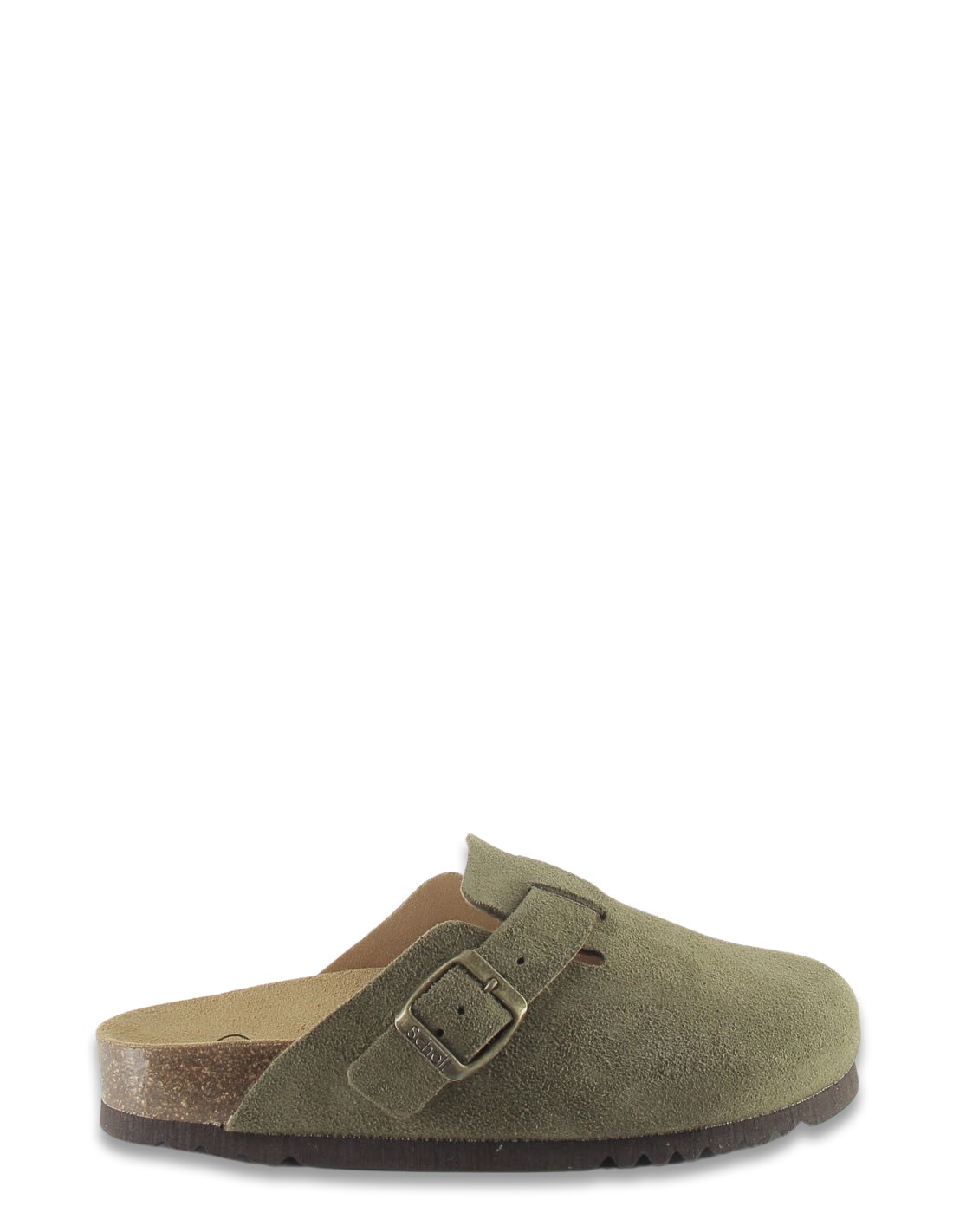 scholl Sabots Femme FAE Daim Kaki