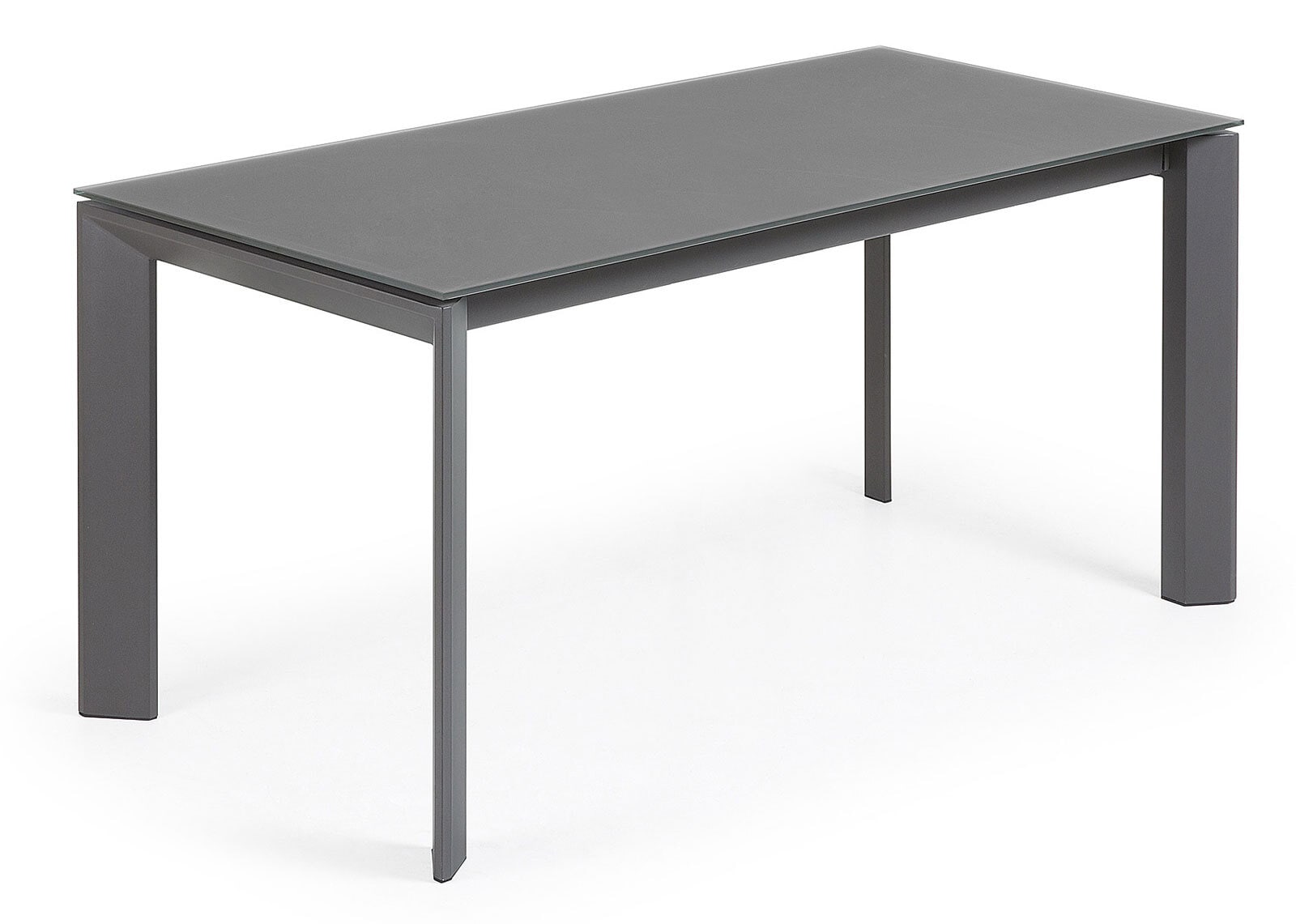 Kave Home Esstisch AXIS 160-220 x 90 cm grau /Glas grau