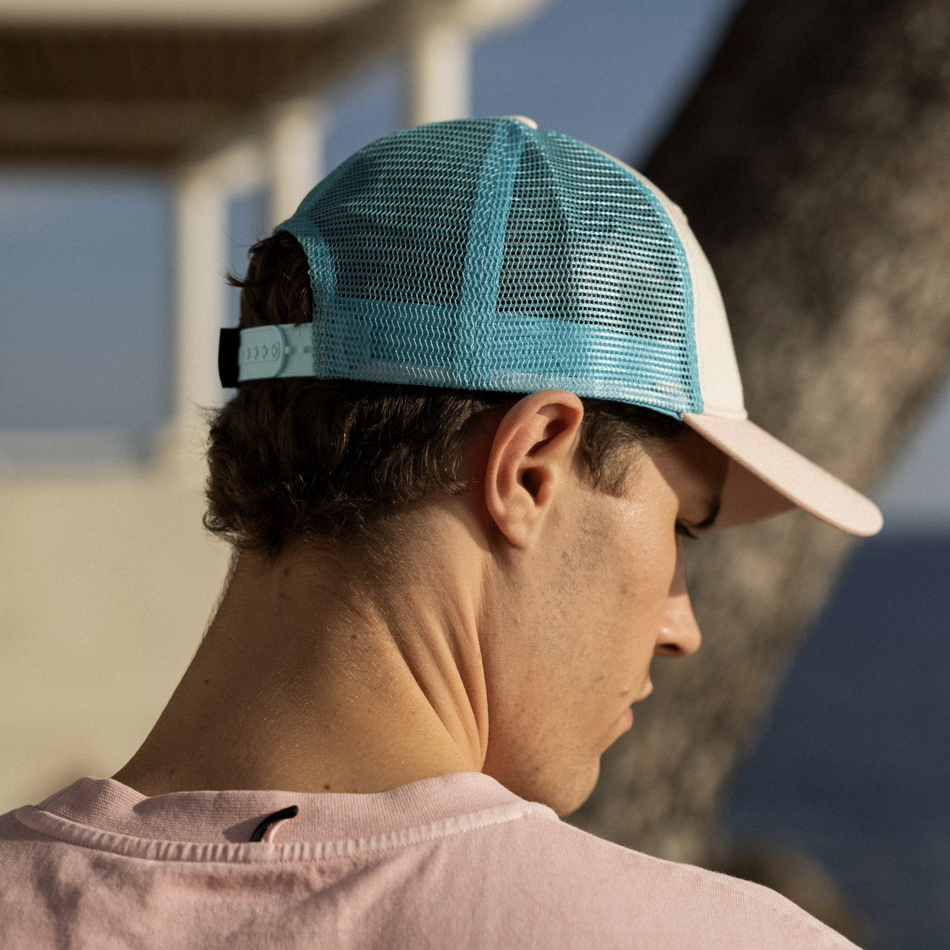 Casquette vert menthe & rose coton et polyester - modèle trucker cap