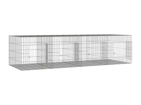 Cage à lapin 4 panneaux 217x79x54 cm Fer galvanisé