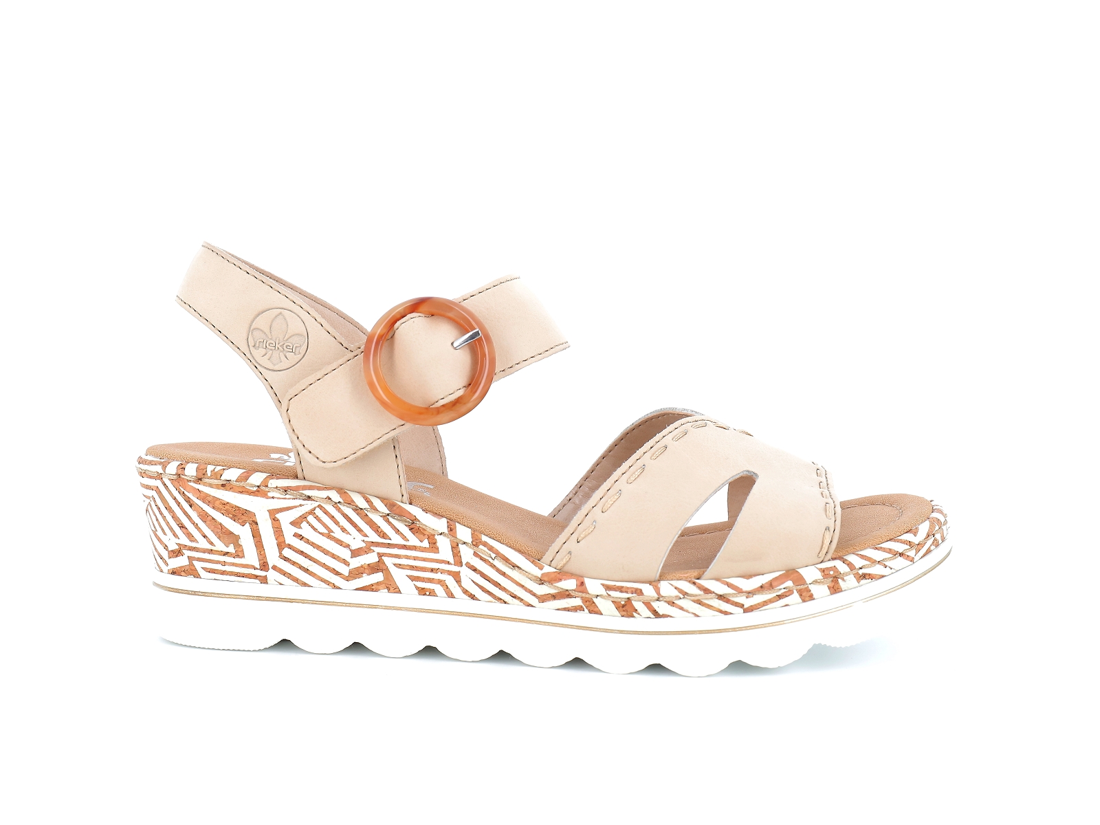 Rieker-67173 Synthétique Beige