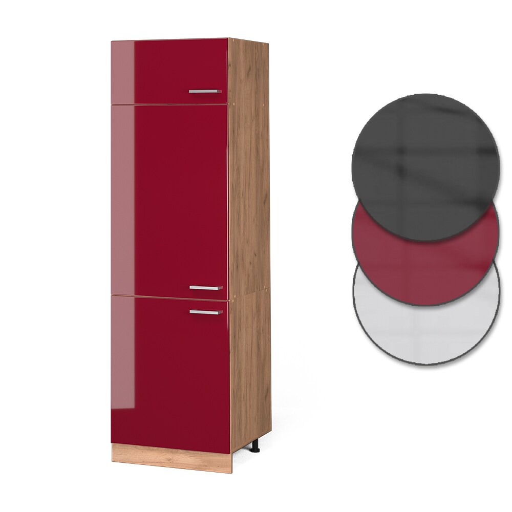 Vicco Kühlumbauschrank Küchenschrank Küchenzeile R-Line 60 cm Goldkraft Bordeaux