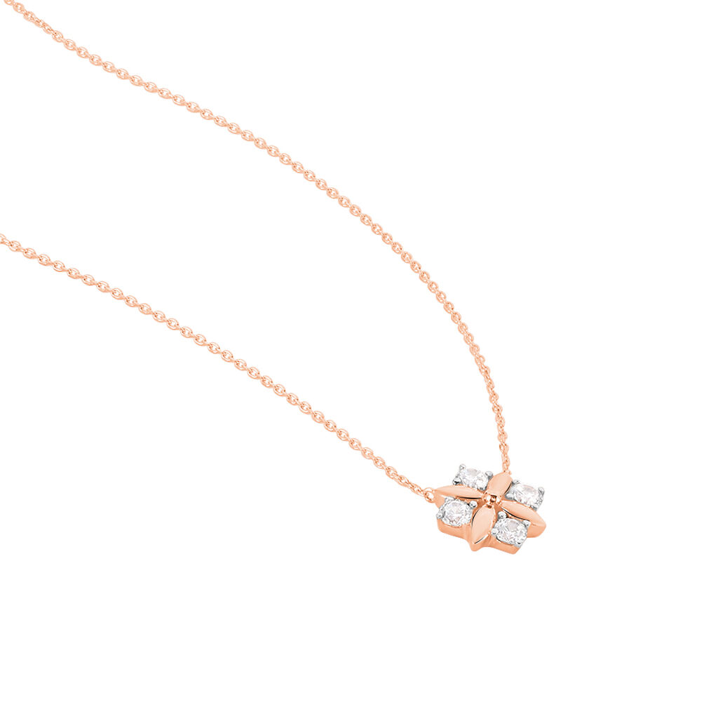 Collier Gladysse Or Rose Oxyde De Zirconium