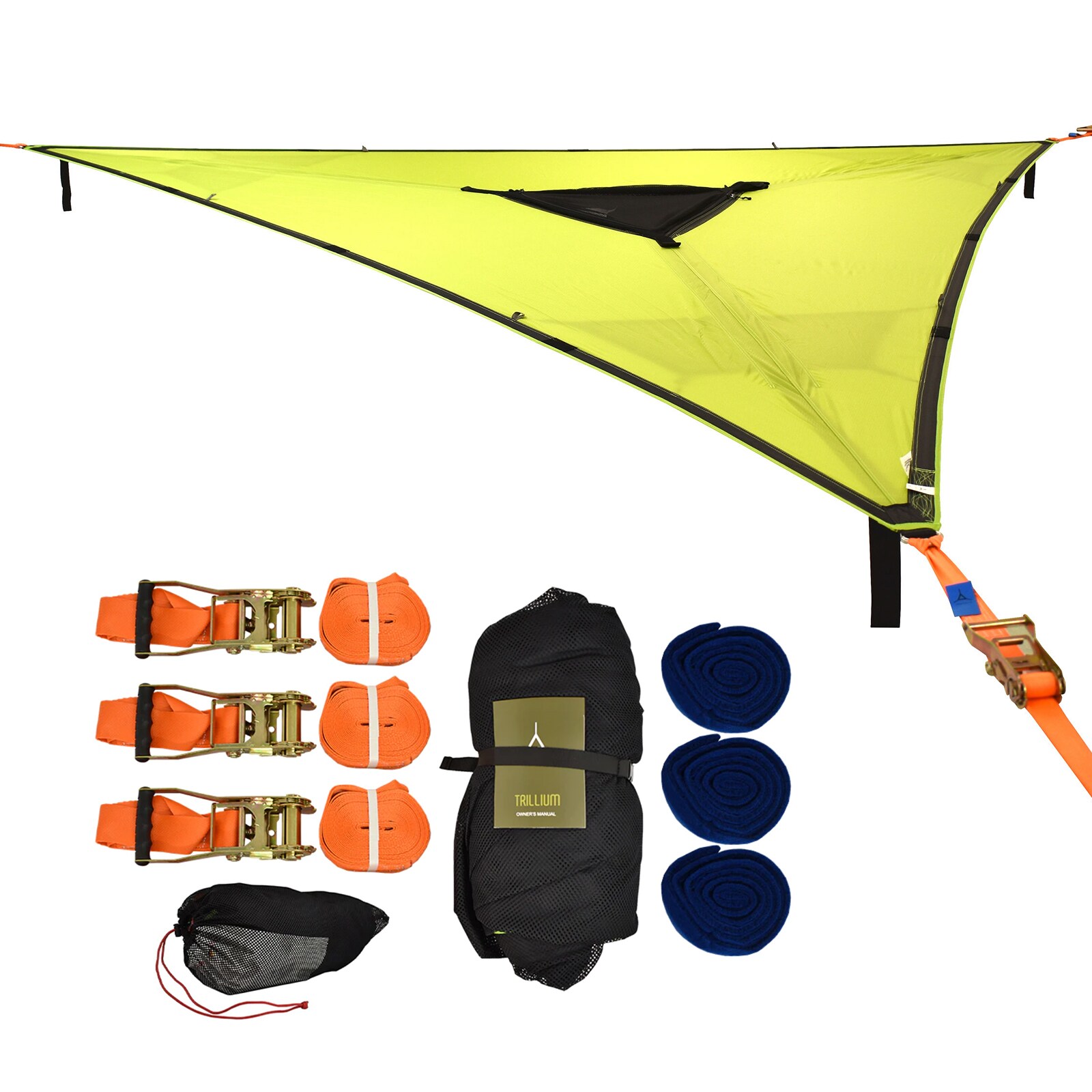TENTSILE Hängematte Trillium 3 Personen Outdoor Trekking Dopppel Baumzelt 4x4 m Farbe: Green