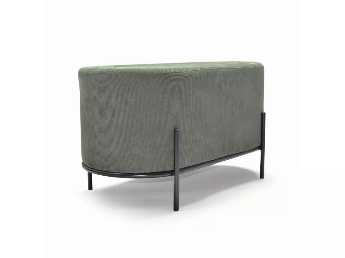 LIPSIA VELVET - Pouf ovale en velours côtelé