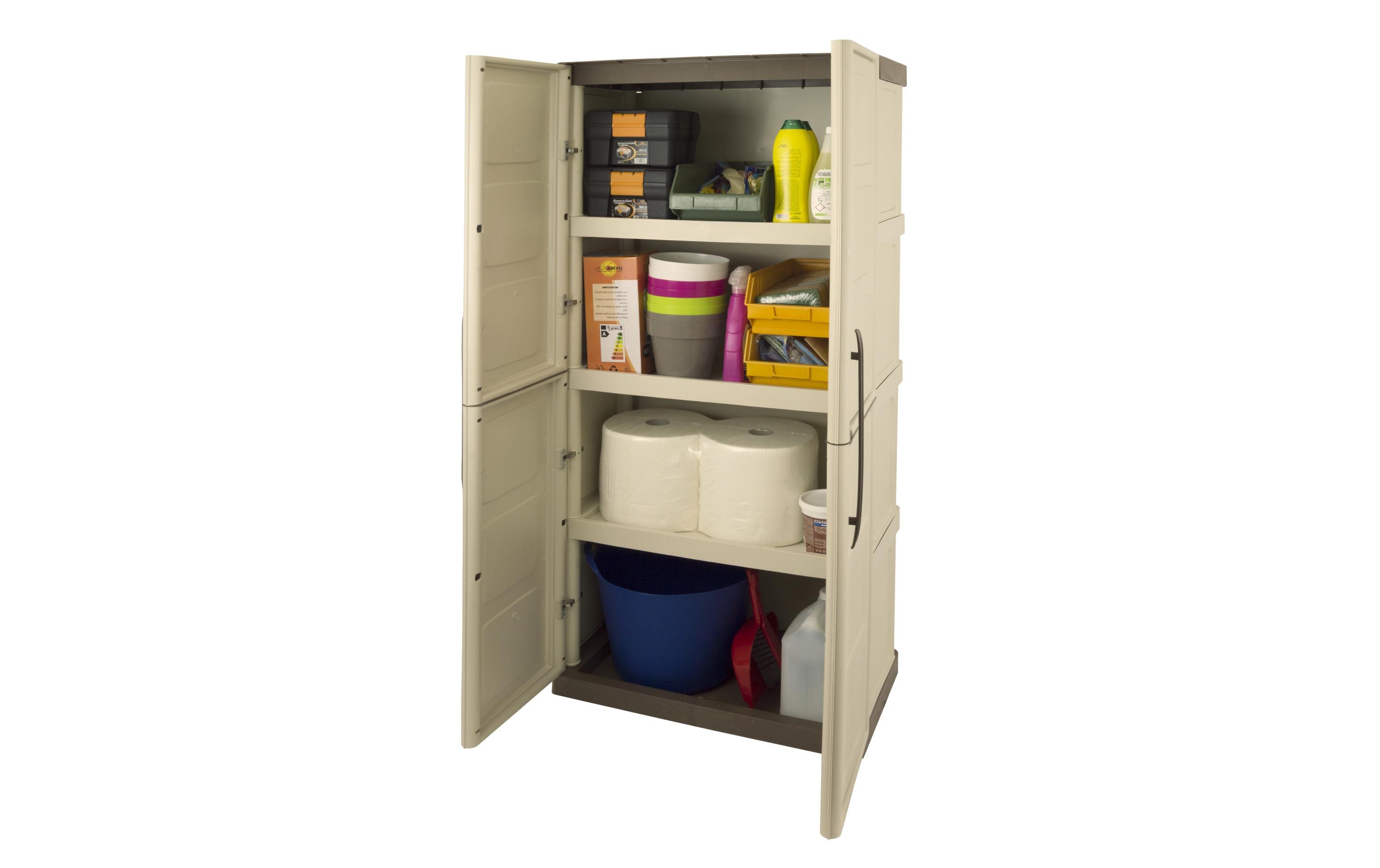 Gartenschrank Taupe/Elfenbein<br>Kunststoffschrank für den Garten