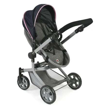Bayer Chic 2000 Kombi-Puppenwagen Mika Melange grau-navy