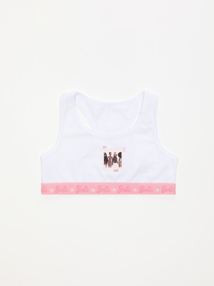 Conjunto com 3 blusas estampadas da Barbie - Cores Variadas