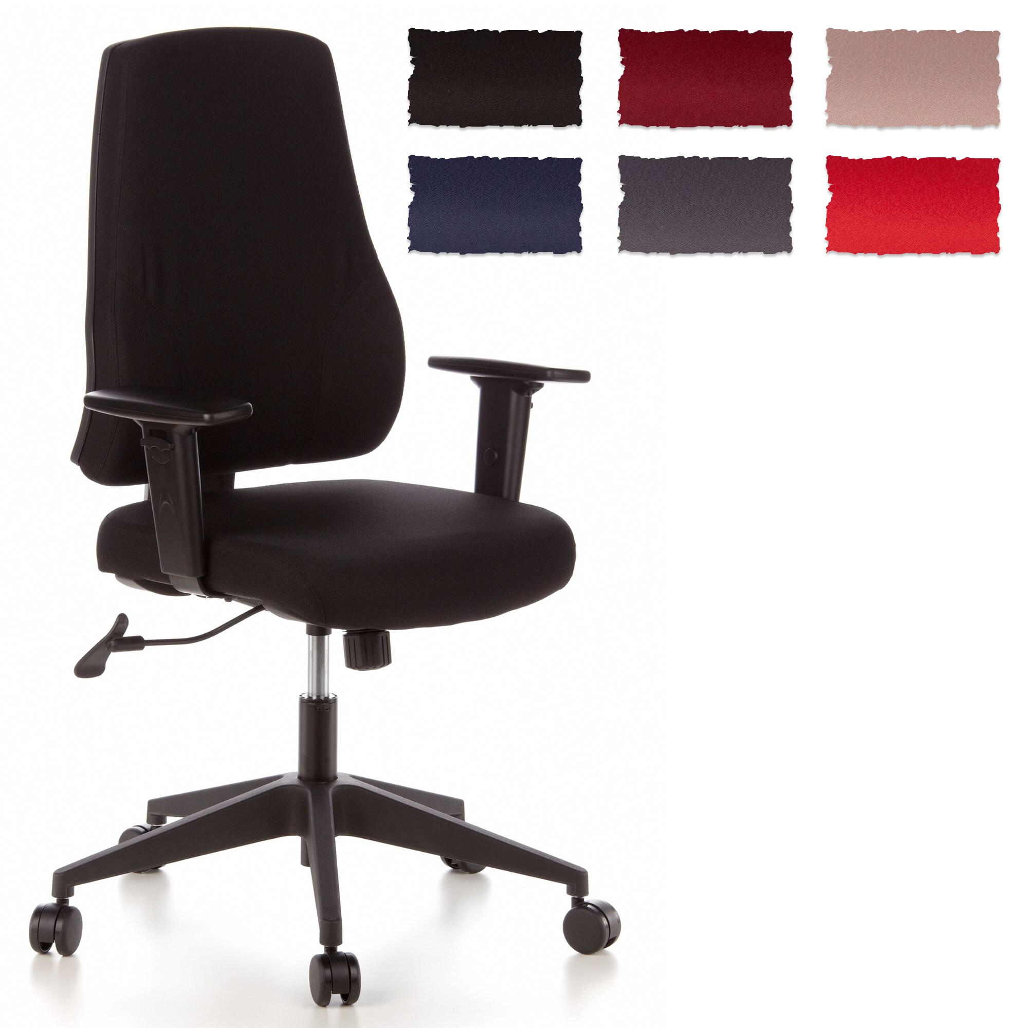 Profi Bürostuhl PRO-TEC 100 Stoff mit Armlehnen (höhenverstellbar) hjh OFFICE