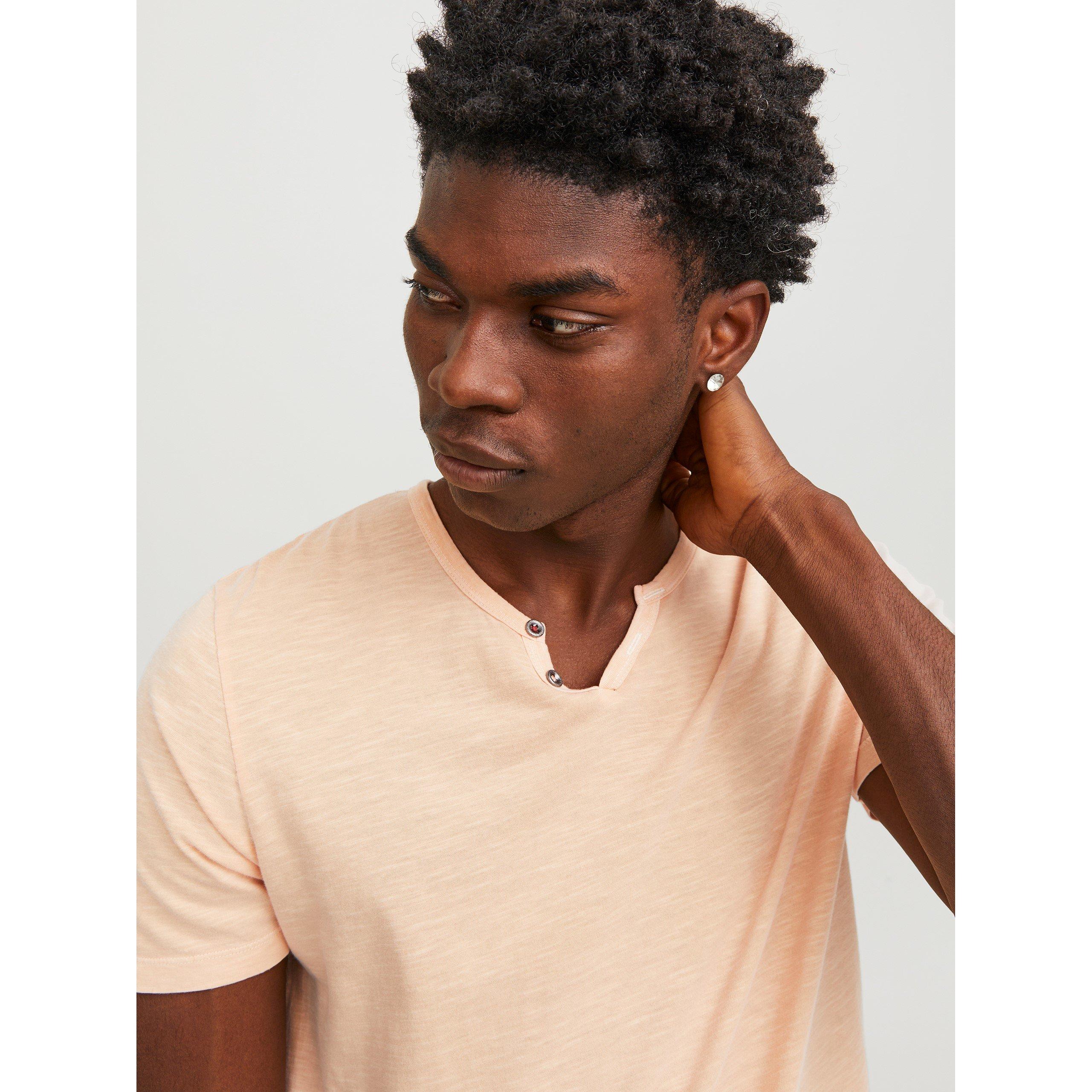 Jack and Jones JJ Split Neck T Shirt Mens