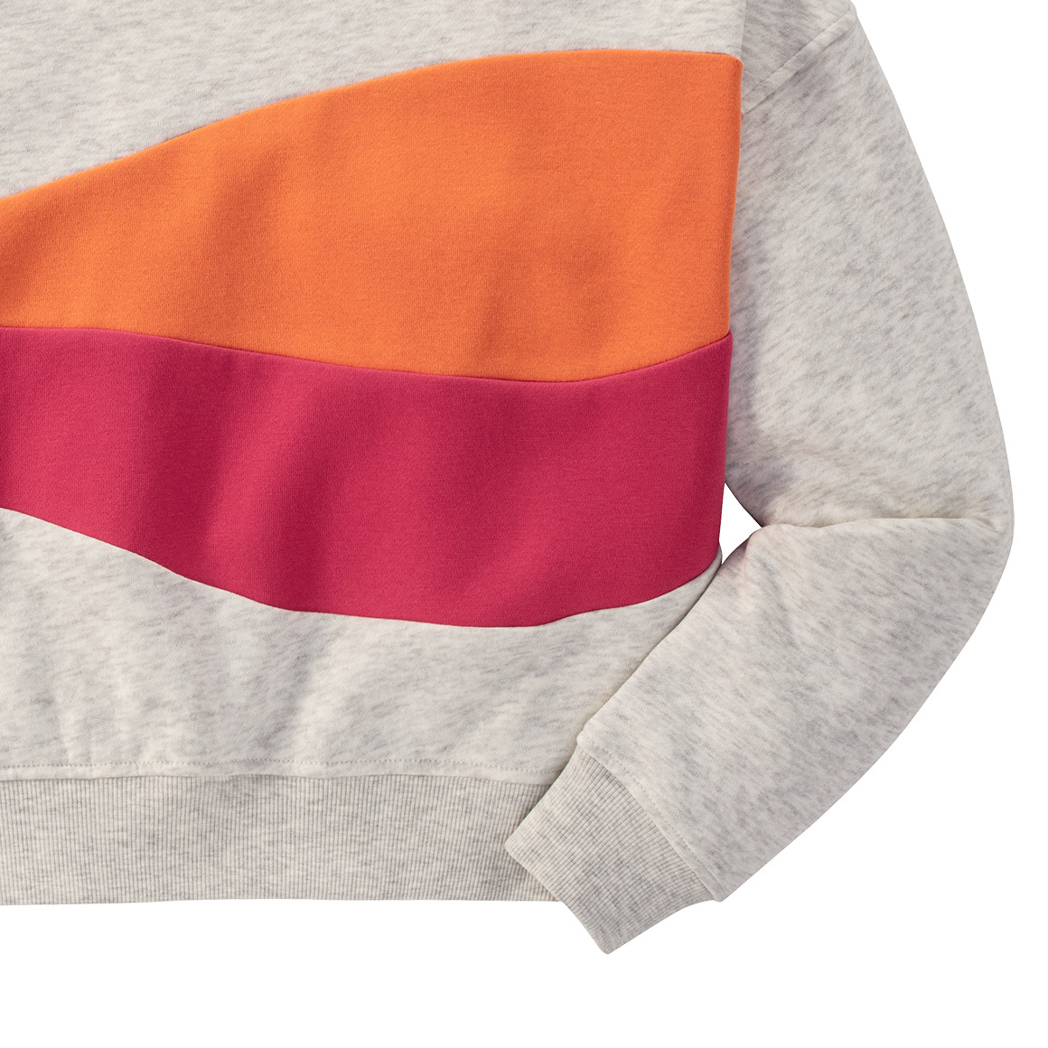 Beatwear Mädchen Sweatshirt mit bunten Flächenteiler hellbeige