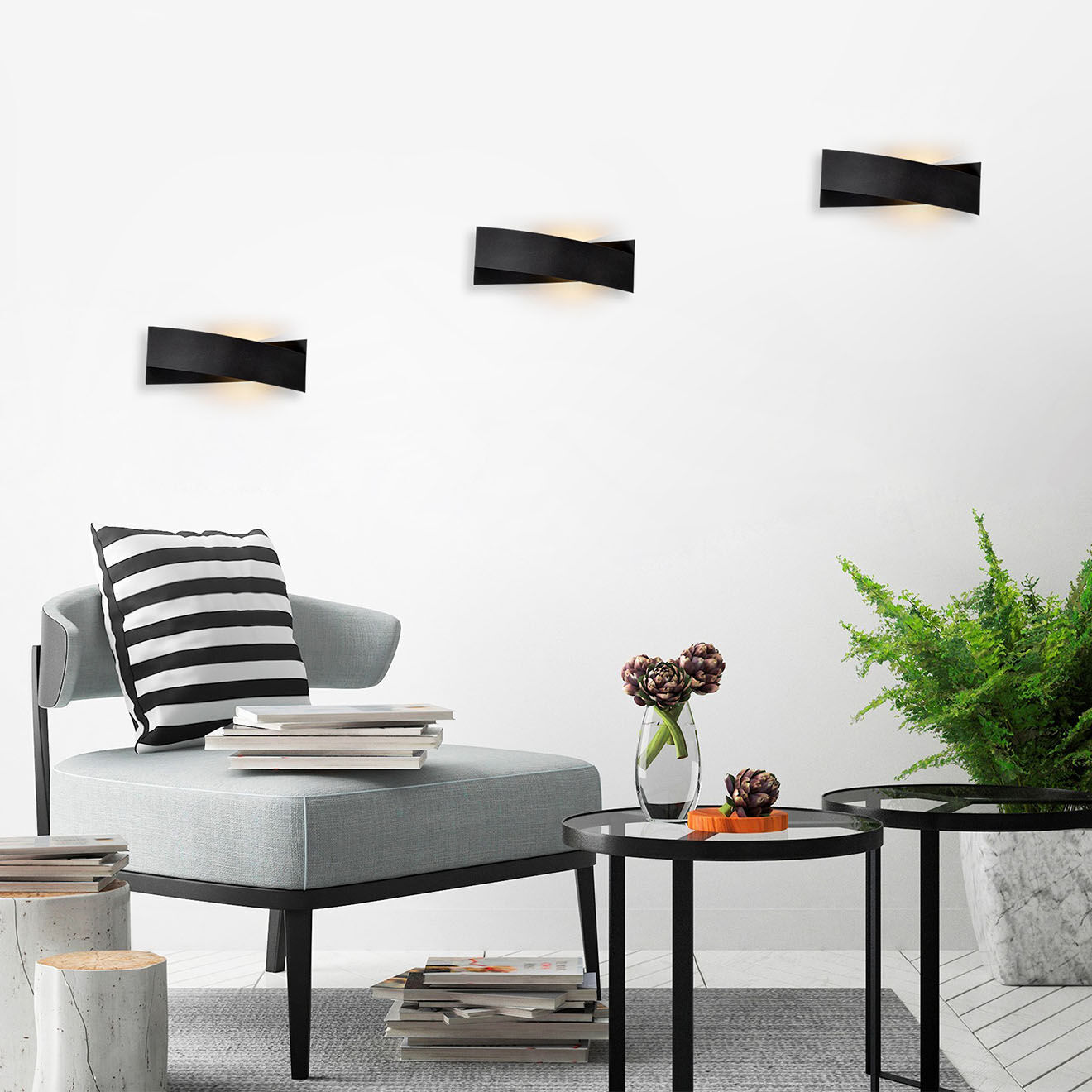 Sheen Applique murale AYD noir - 31x10x11 cm