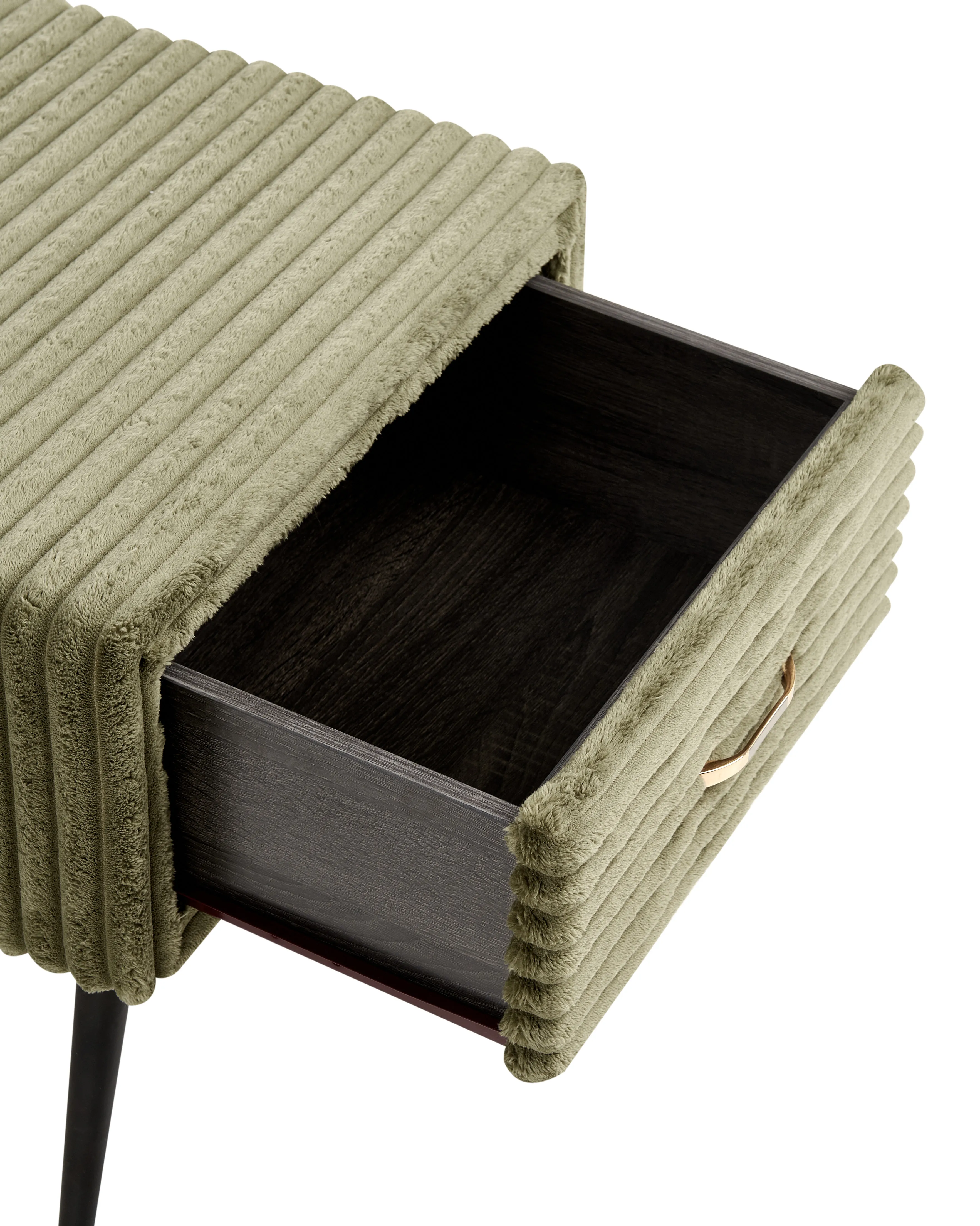 Nachtkastje met 1 lade FLAYAT Corduroy Groen
