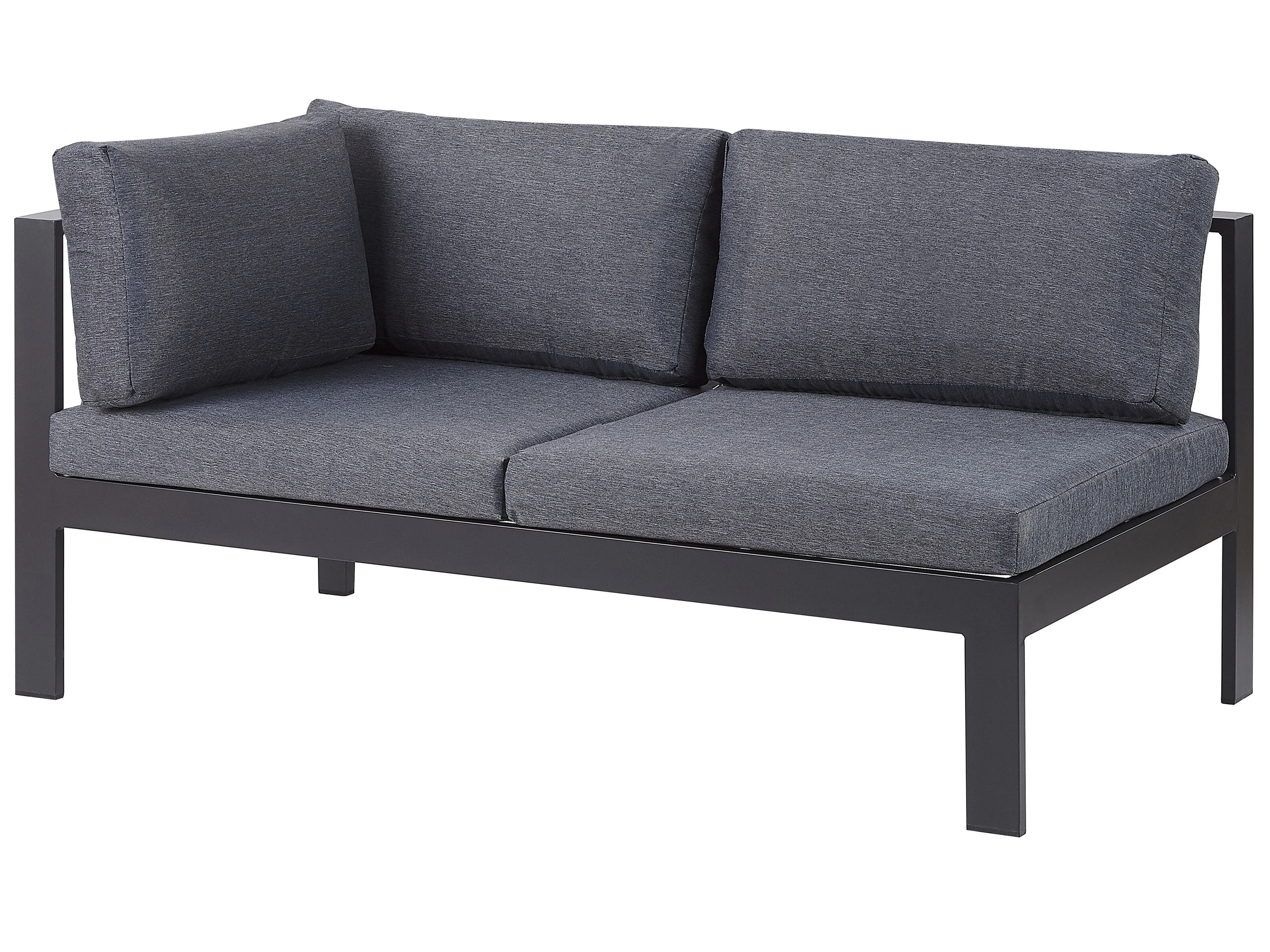 Tuin hoekloungeset met tafel 5-zits MESSINA linkszijdig Metaal Zwart