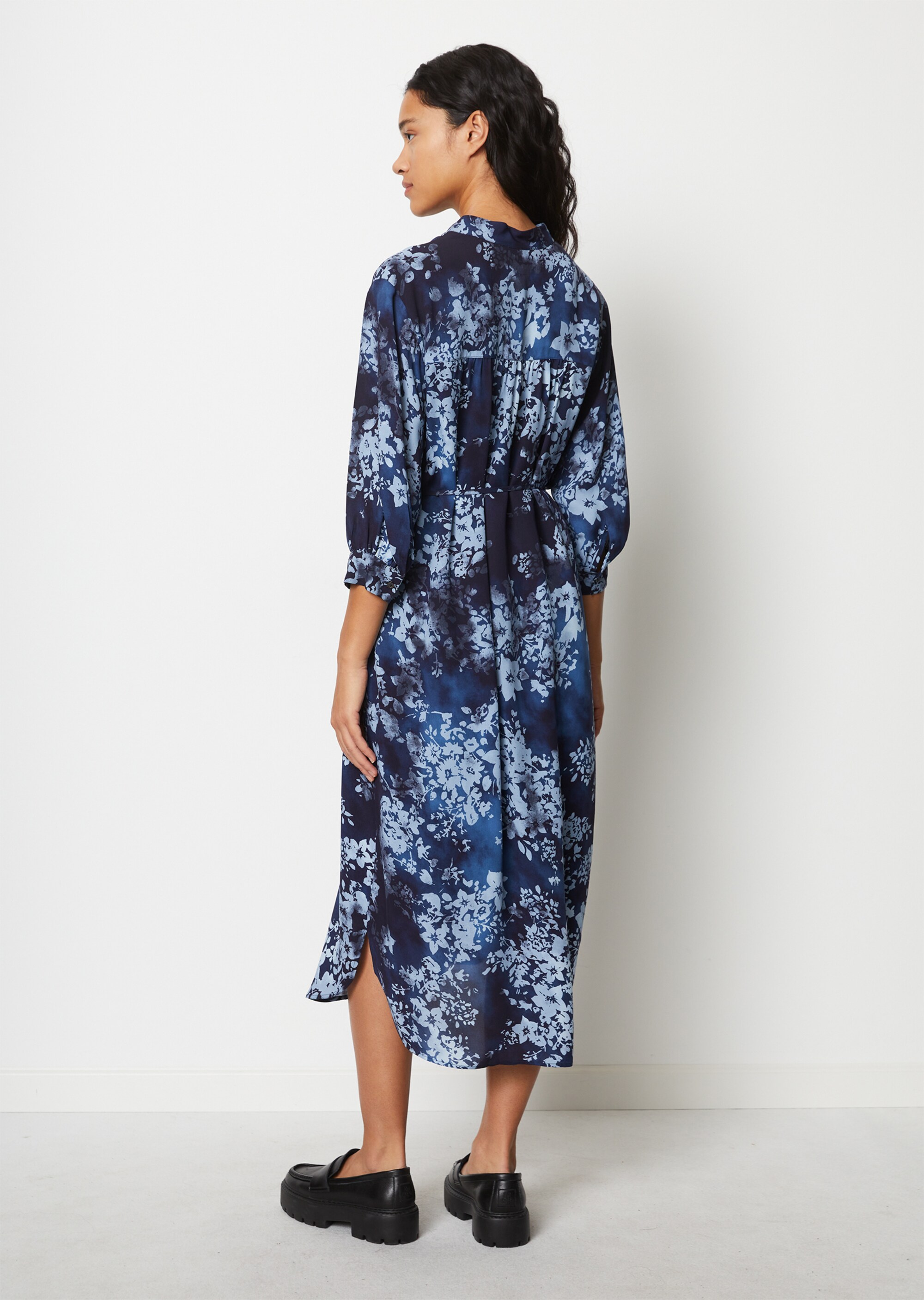 Print-Kleid straightaus Cupro-Viskose-Mix