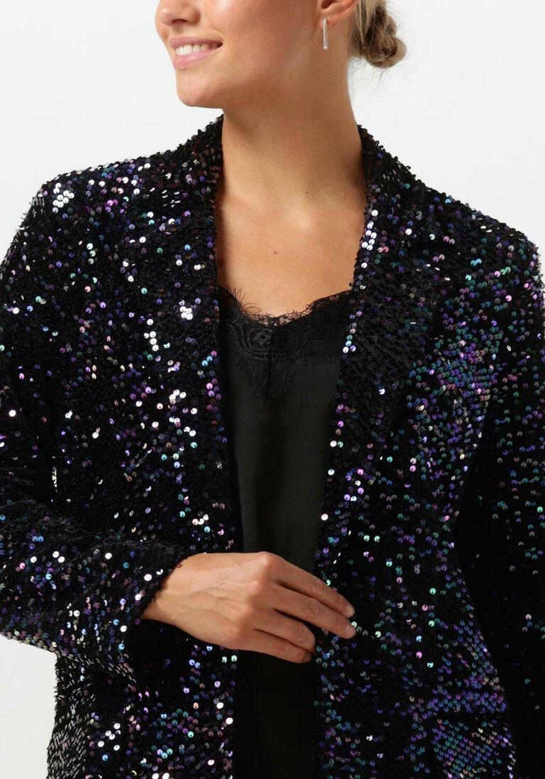 NOTRE-V zwarte notre-v blazer nv-christine glitter velvet blazer