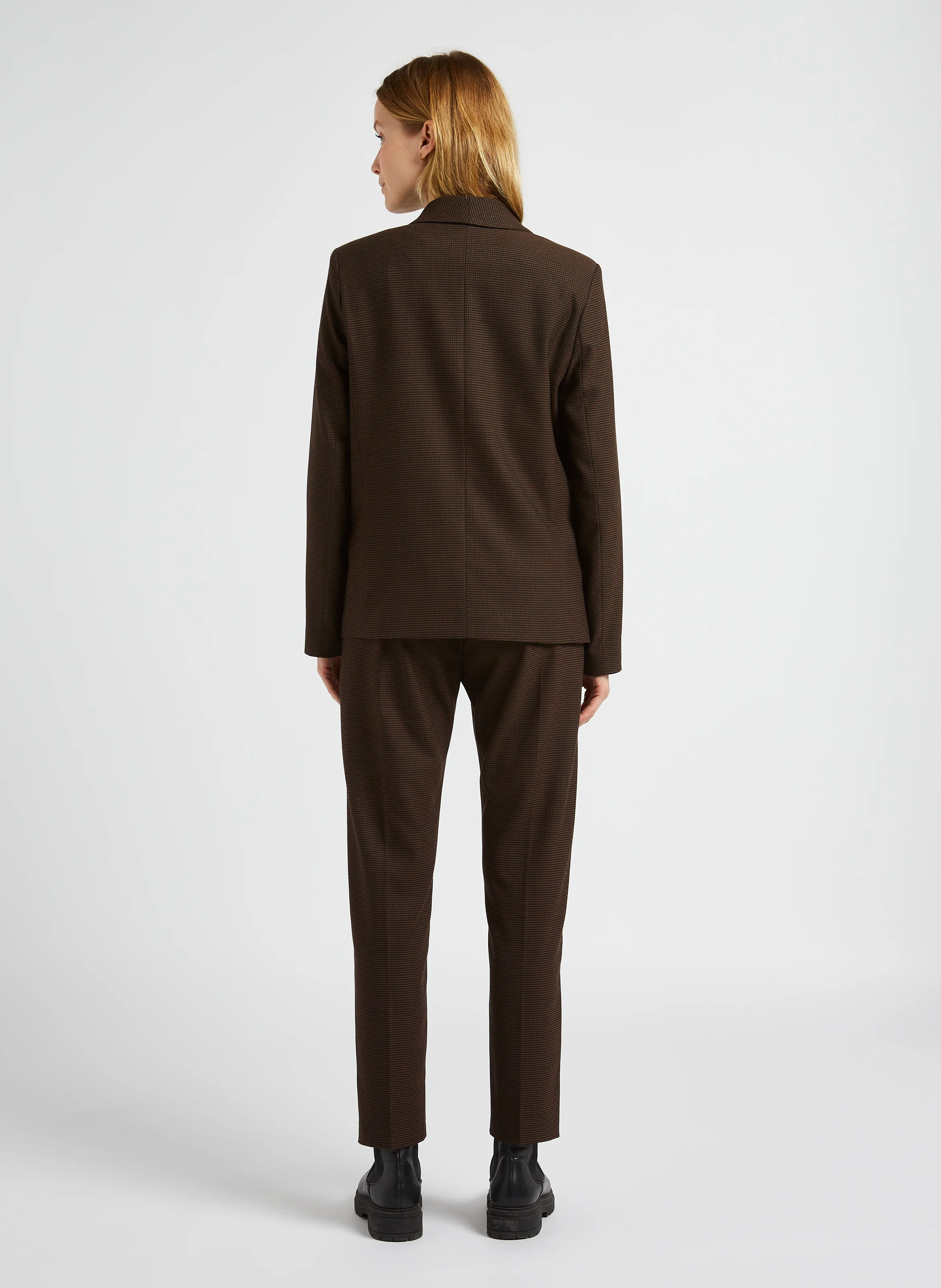 Pantalon droit imprimé| Marron