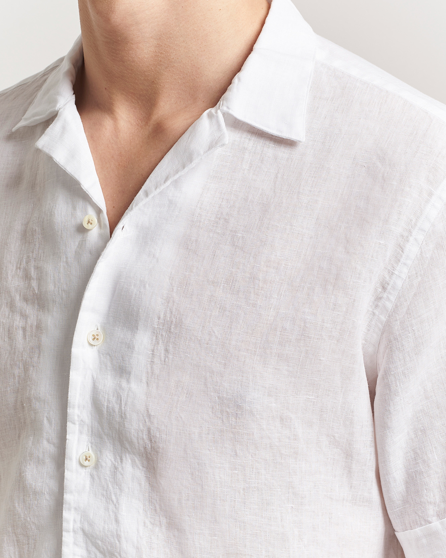 Stenströms Short Sleeve Linen Shirt White